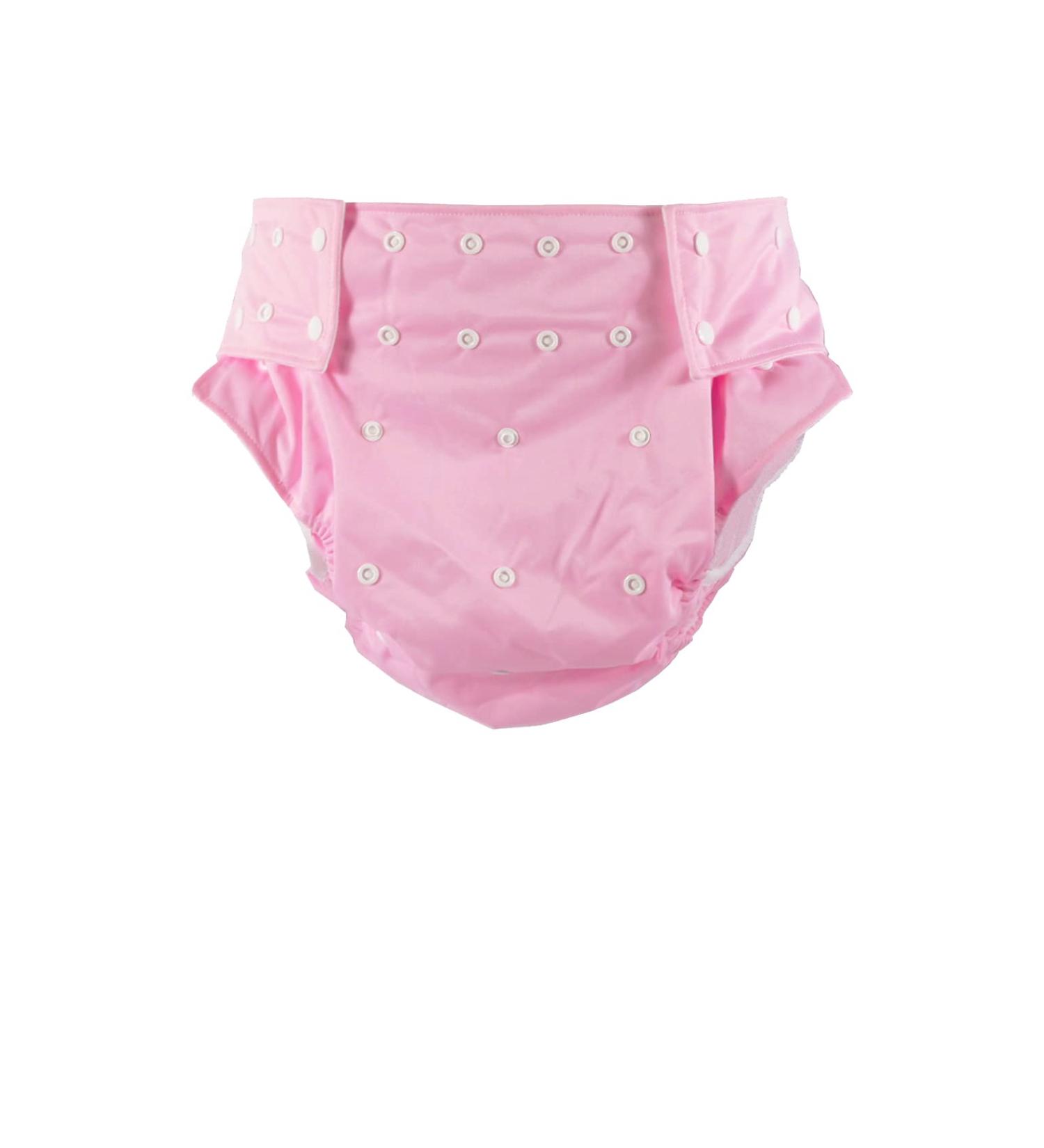 Cutieplusu Adult Fabric Diaper - Washable Adjustable Pocket Cover - Reusable Breathable Leak-Proof - Pink - Buy Online on GoSupps.com