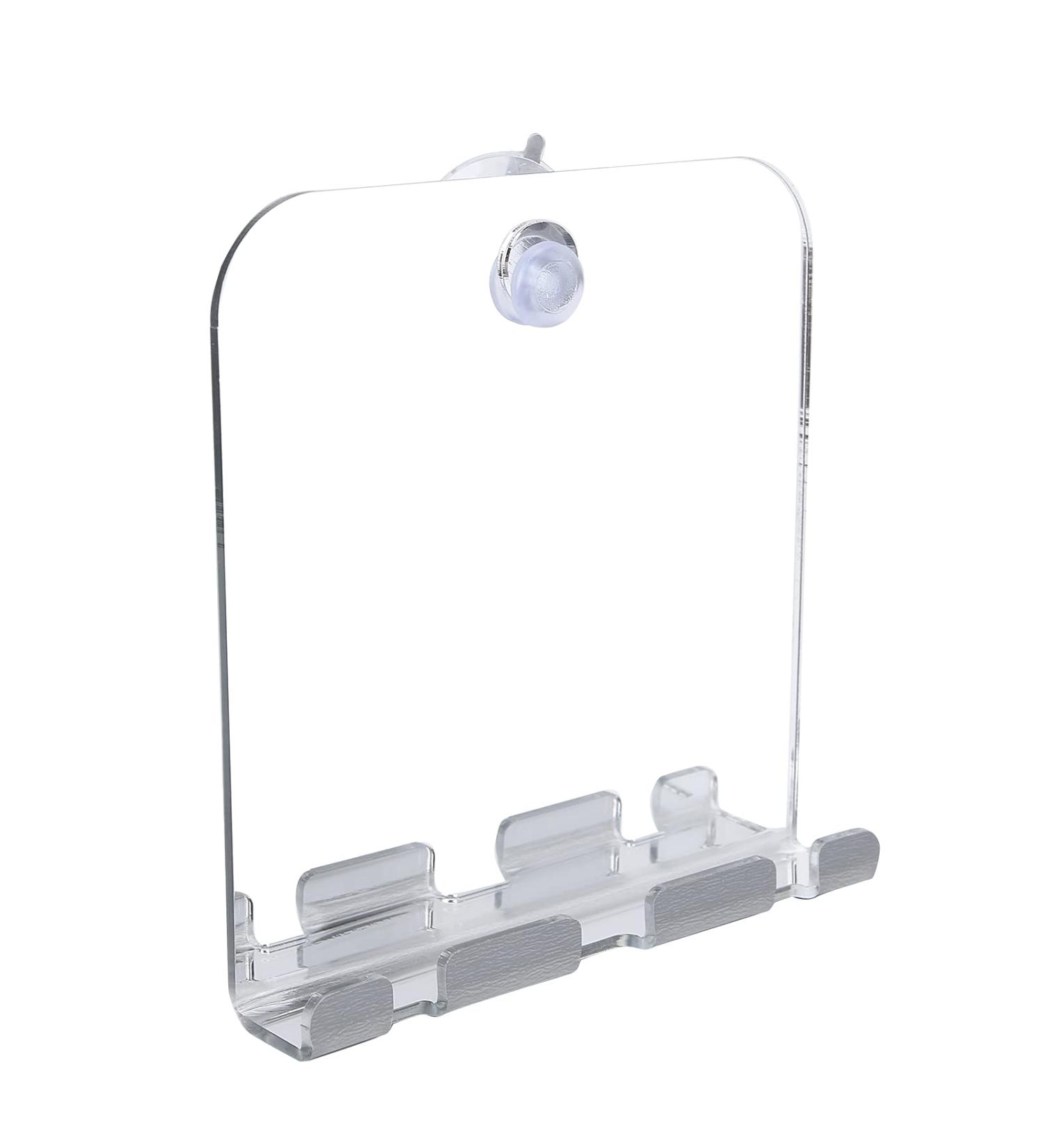 Fog Free Anti-Fog Shower Mirror with Razor Holder - Frameless Wall Hanging Shave Makeup Mirror | Bathroom Accessories for Men - Buy Online on GoSupps.com