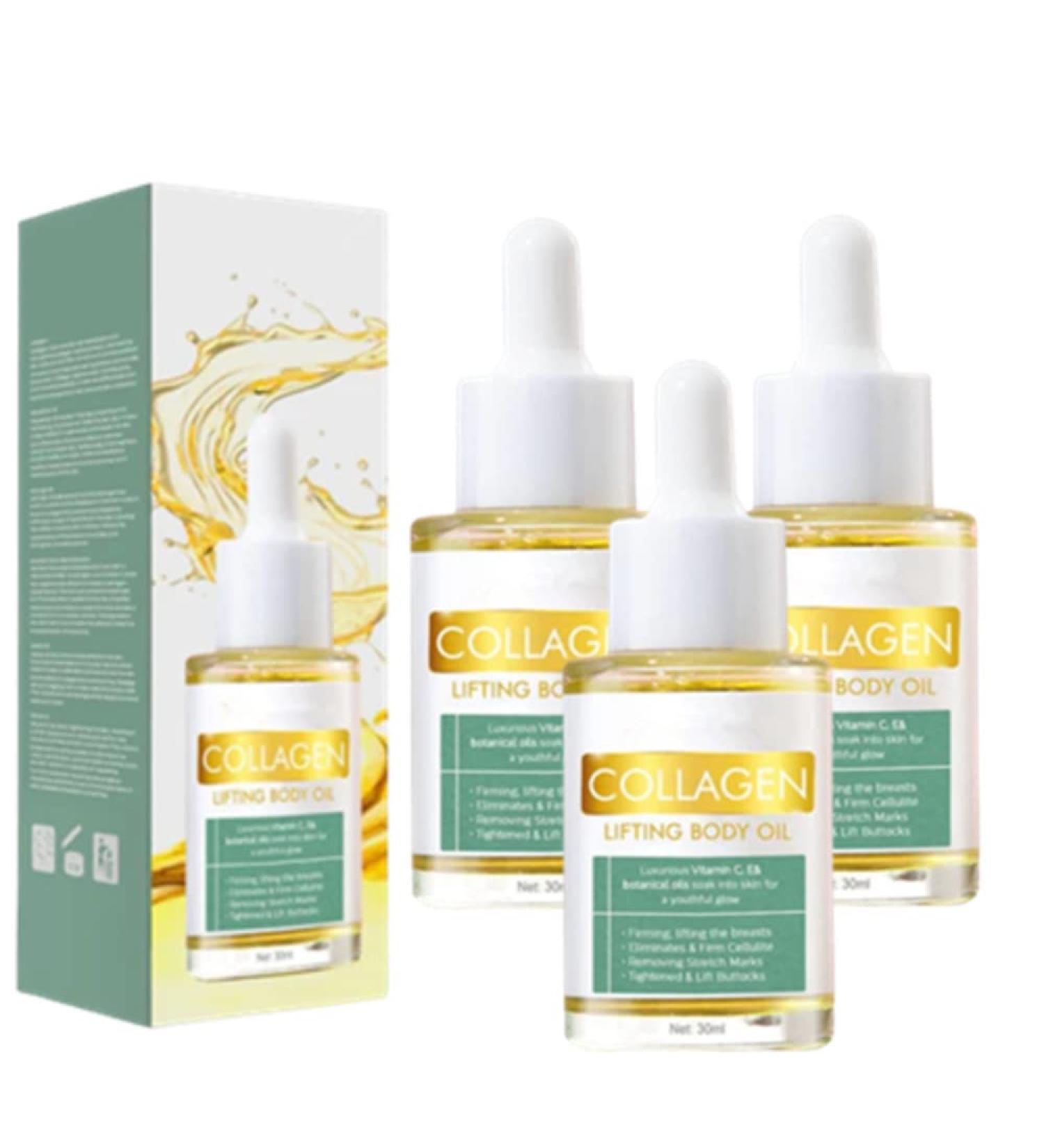Hhkuize Flysmus Collagen Lifting Body Oil Set - Anti-Aging Serum for Face, Reduces Fine Lines & Wrinkles (3pcs) - Buy Online on GoSupps.com