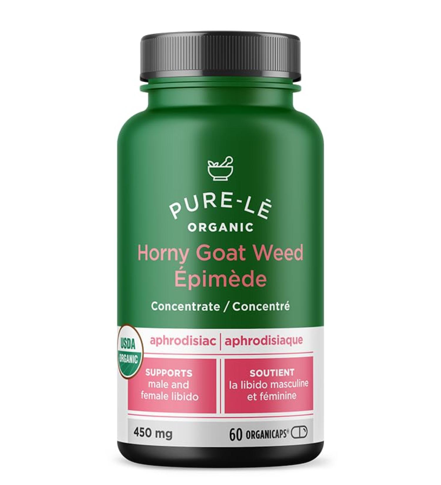 USDA Organic Horny Goat Weed 60 Organicaps - Organic New Enhancement Supplement for Men and Women Works Better than tablets Liquid Tea Cream or Spray to Improve Energy and Endurance - Ultra Premium Performance Supplement - No Binders Nothing Artificial - Buy Online on GoSupps.com