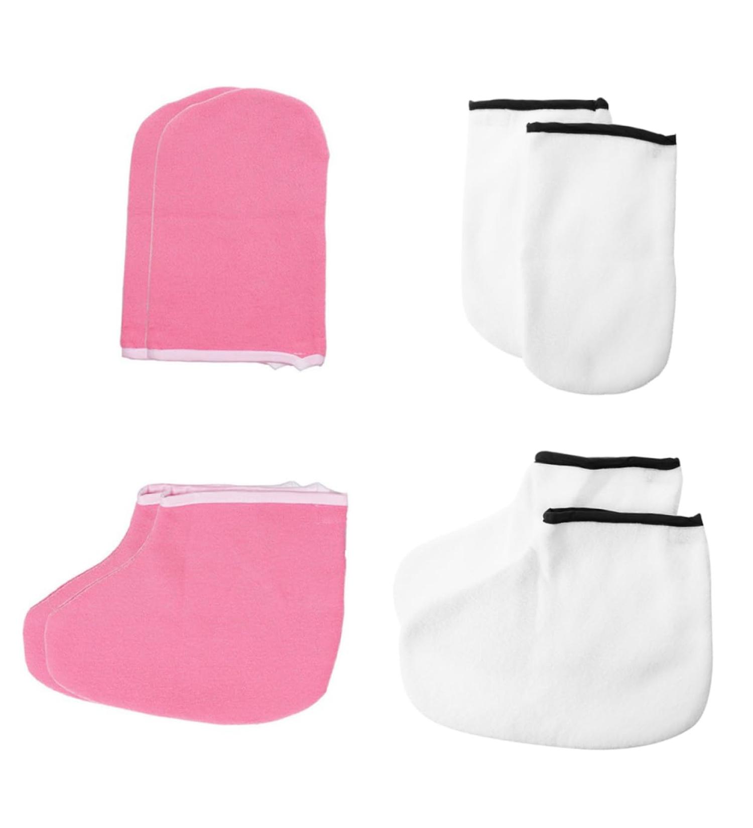 Ipetboom 4 Pairs Hand and Foot Mask Skin Care Glove Moisturizing Gel Gloves Paraffin Wax Gloves Hand Spa Gloves Paraffin Wax Mitts Booties Gel Sokcs Heel Nursing Cover Take a Bath - Buy Online on GoSupps.com