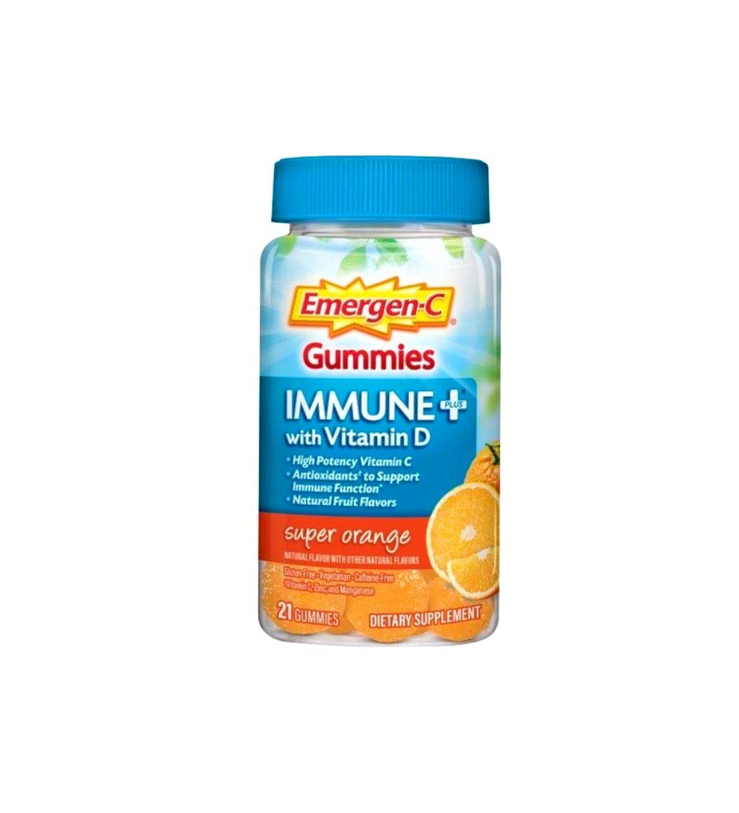 Emergen C Immune Plus Super Orange 21 Count Gummies