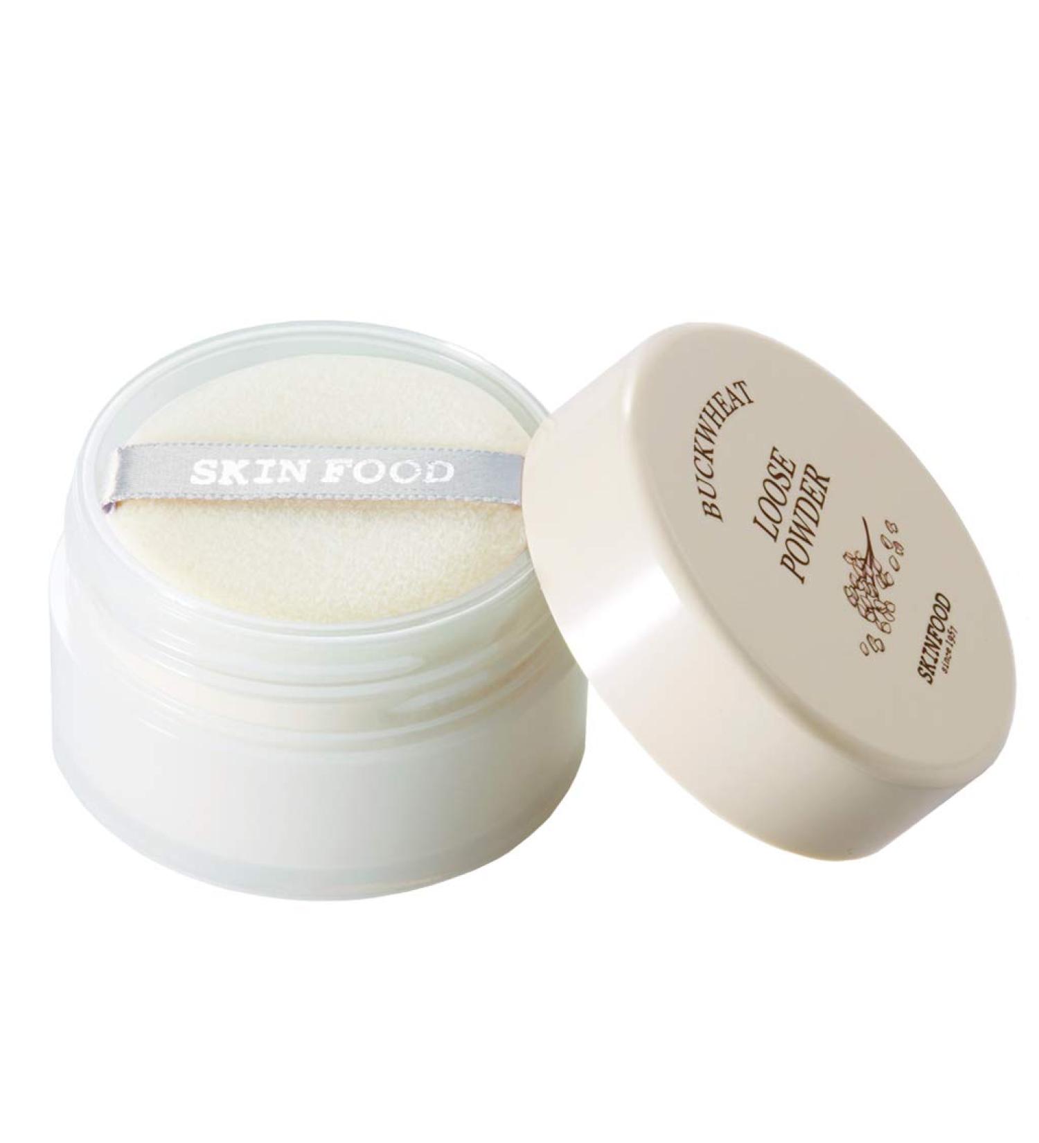 SKINFOOD Buckwheat Loose Powder 23g 40 Grape - Light Violet Color Powder  Bright Blooming Effect  Minimizes Pores & Perfects Skin  Sets Makeup  Matte Finish - Translucent Setting Finishing Powder