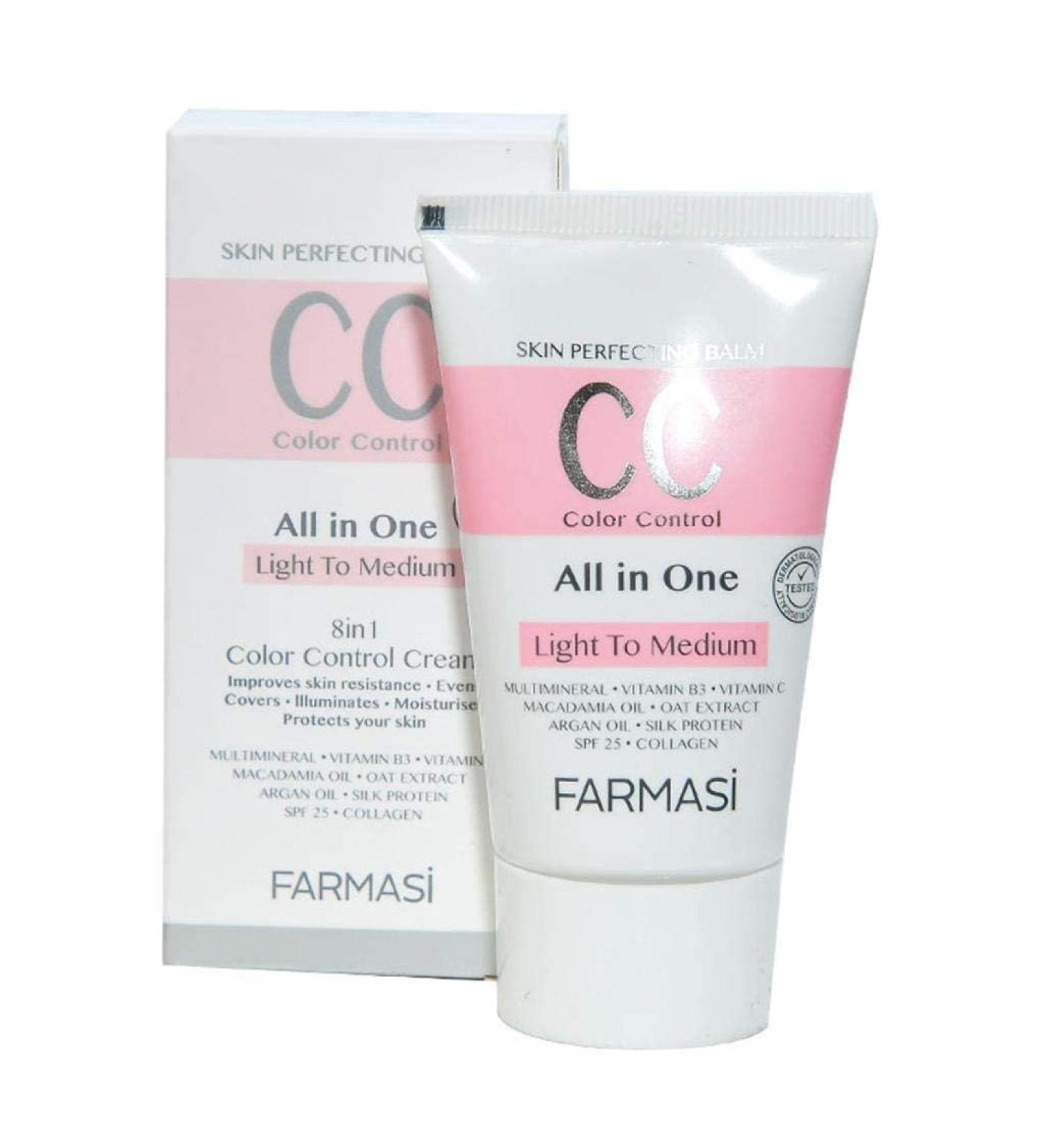 Farmasi CC Cream with Multi-Minerals | Natural Flawless Finish | Medium to Full Coverage | SPF 25 | All-Day Hold | 50 mL (Light to Medium) - Buy Online on GoSupps.com