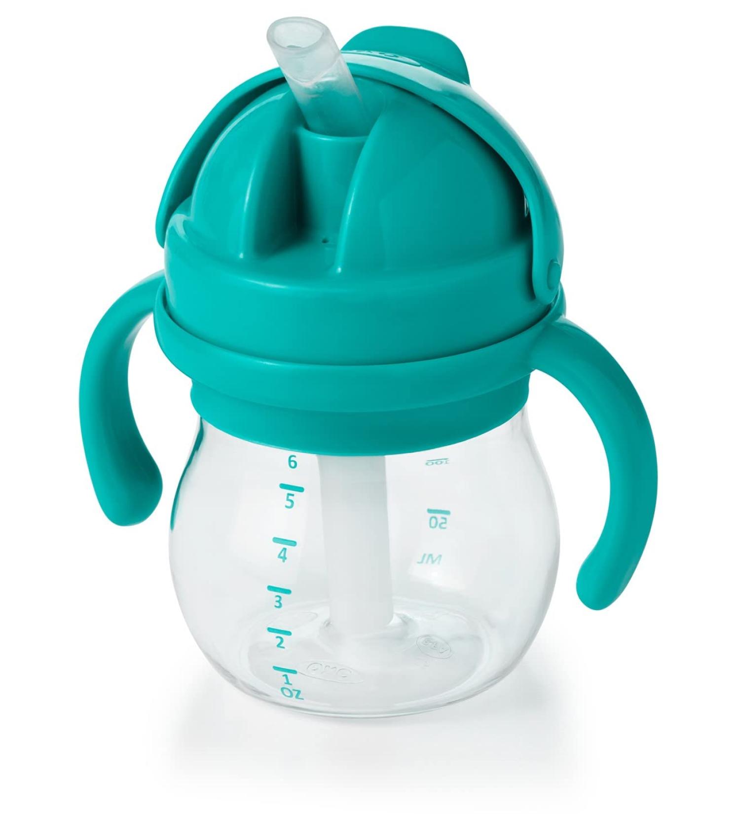 OXO Tot 6oz Transitions Straw Cup with Handles - Teal | BPA-Free - Buy Online on GoSupps.com