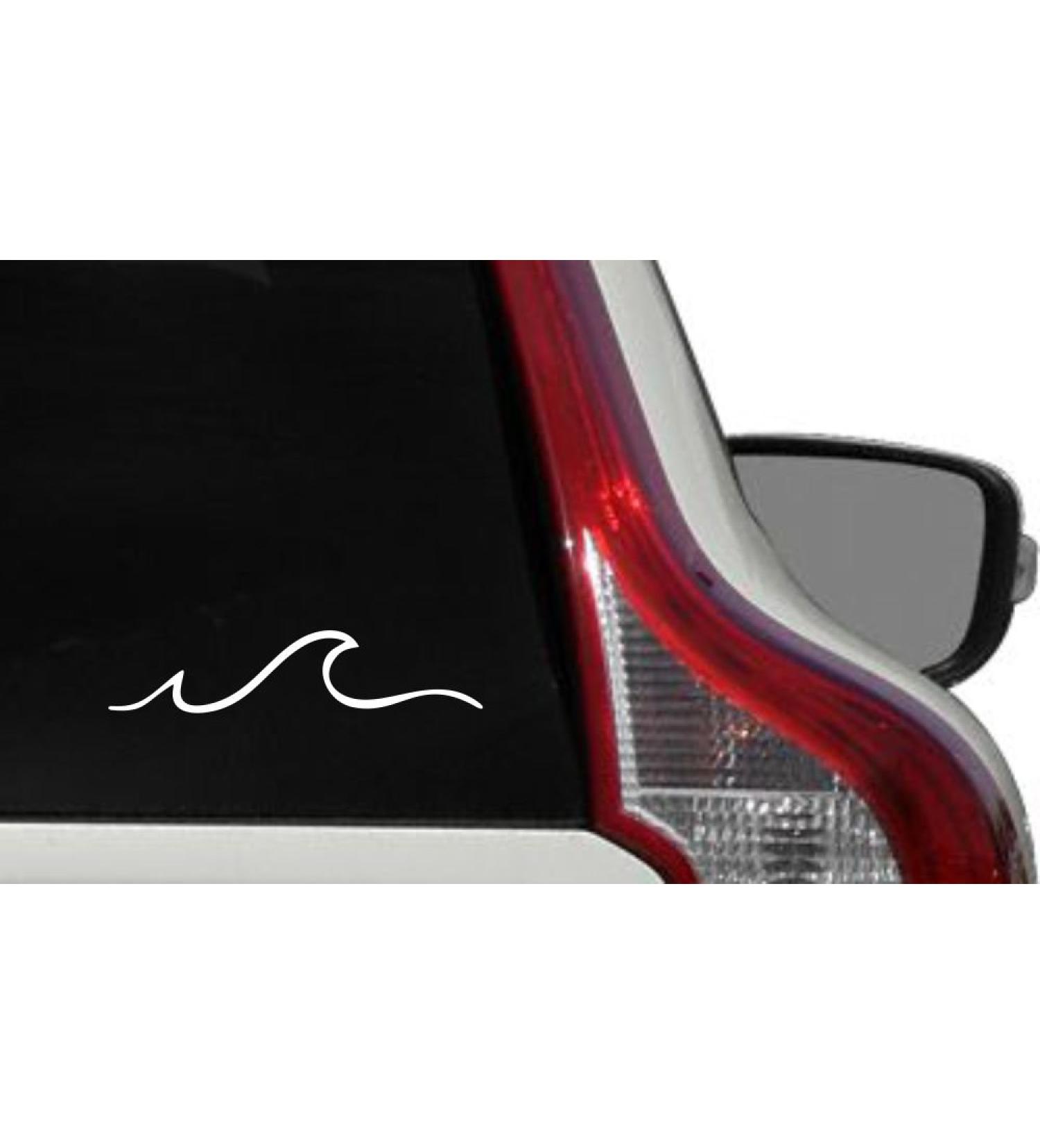 Wave Version 2 Car Die Cut Vinyl Decal Bumper Sticker for Car Truck Auto Windshield Wall Window Ipad Tablet MacBook Laptop Computer Home Custom and More (White) 1. White