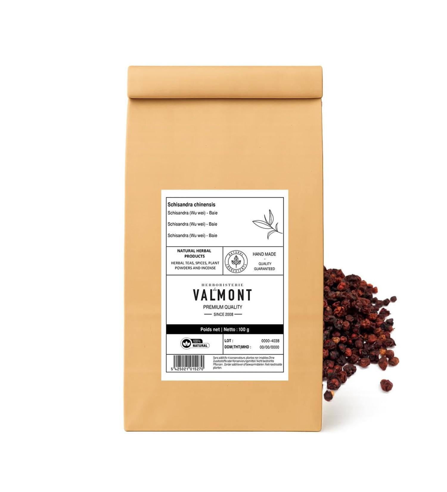 Herboristeria du Valmont Schisandra Wu wei Herbal Tea Berries 250 grams