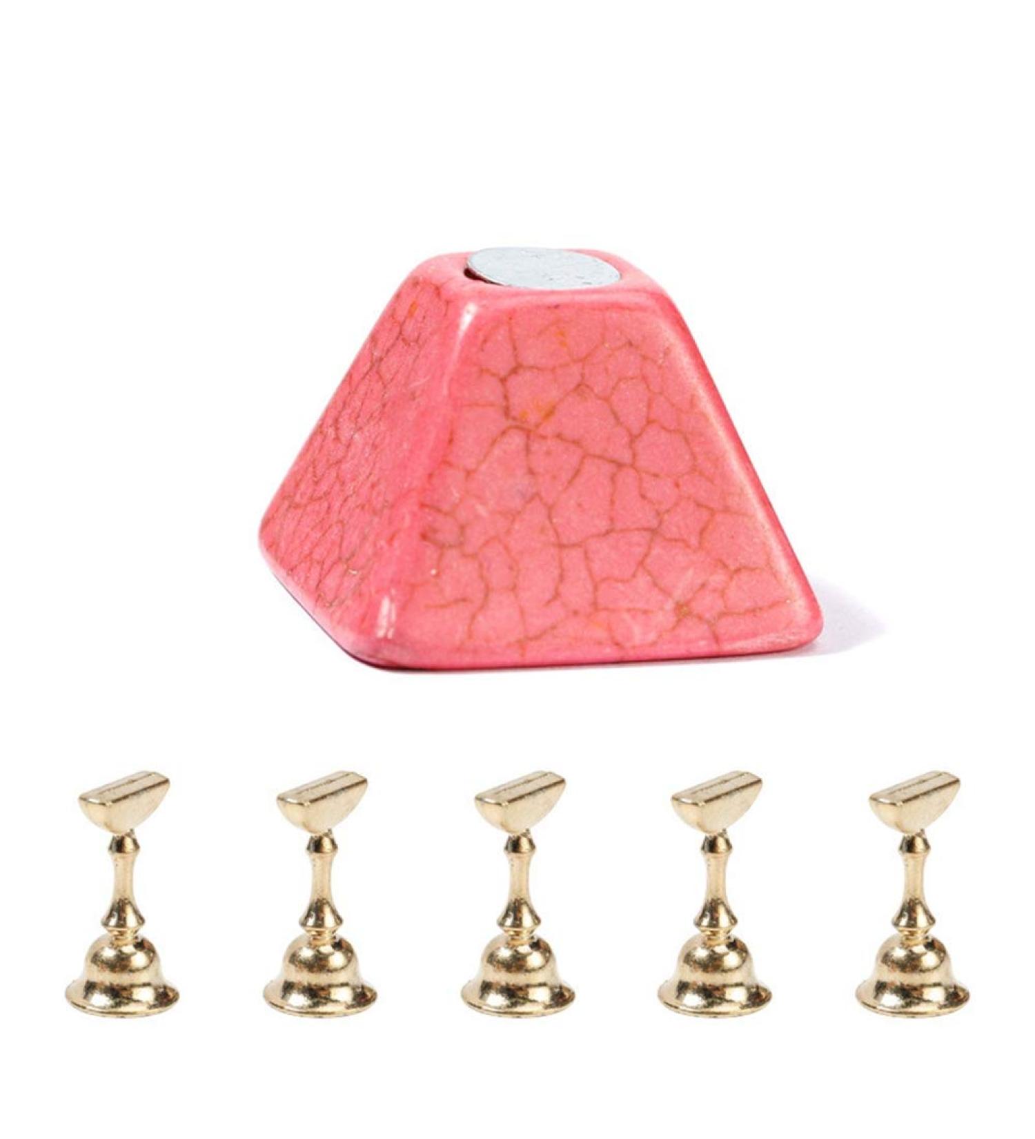 Vadillo Nail Art Tool Magnetic Nail Stand Set Practice Stand Base Alloy Holder Nail Art Display Manicure Tool Set Pink - Buy Online on GoSupps.com