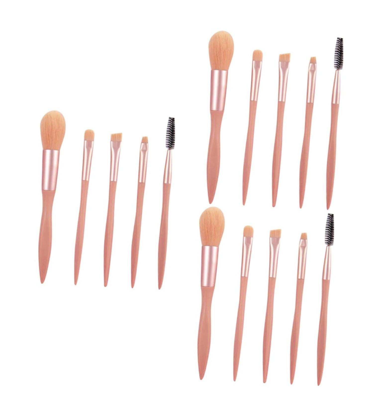 FRCOLOR 15 Pcs Triangular Foundation Brush Set - Pink Makeup Brushes for Face & Eyebrows - Portable Blending Brush Suite - Perfect for Flawless Makeup Application - Buy Online on GoSupps.com