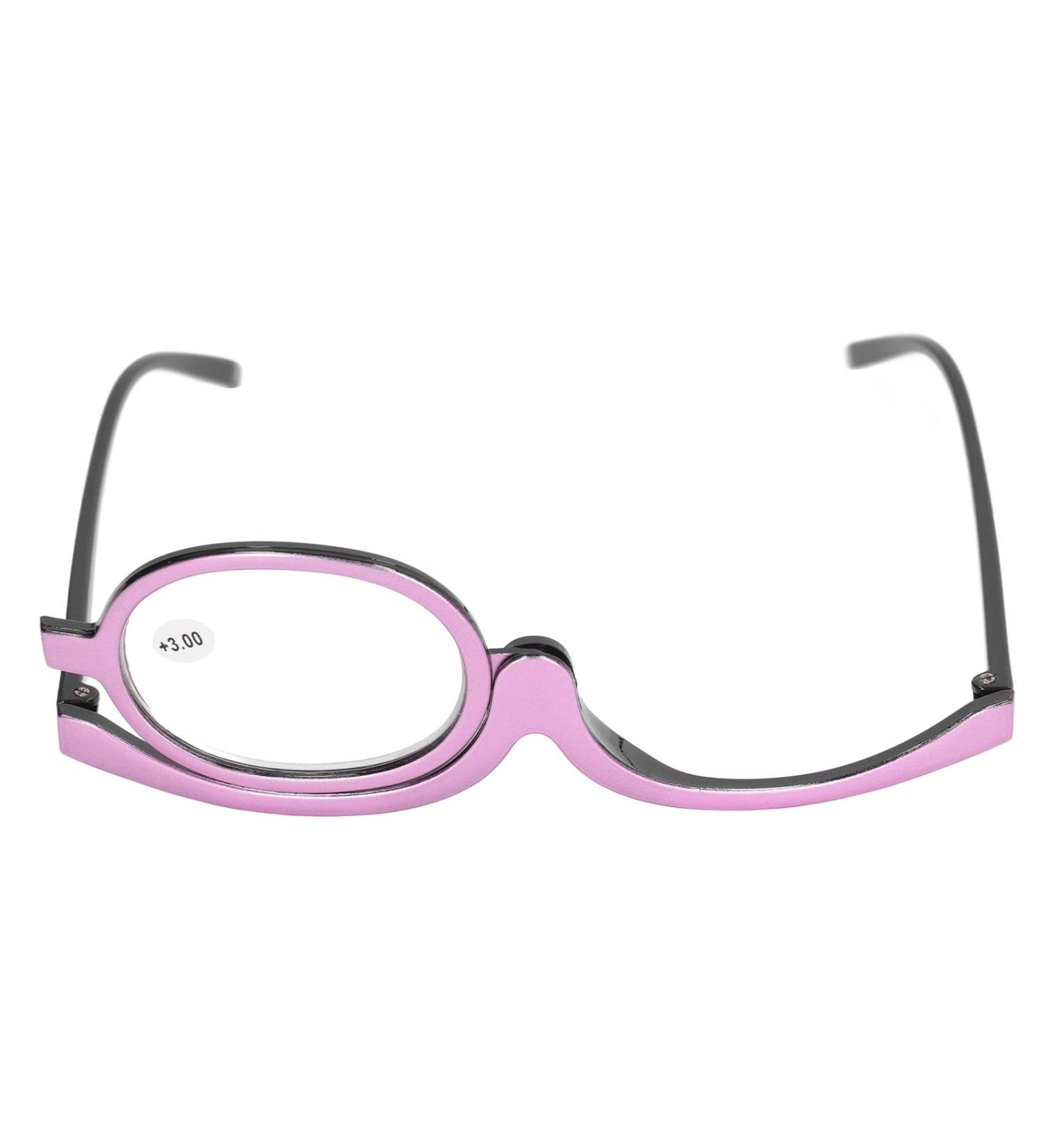 Magnifying Eye Make Up Glasses Cosmetic Eye Glasses with Case Flip Down Cosmetic Reading Glasses Spectacles for Women (+3.00) - Buy Online on GoSupps.com