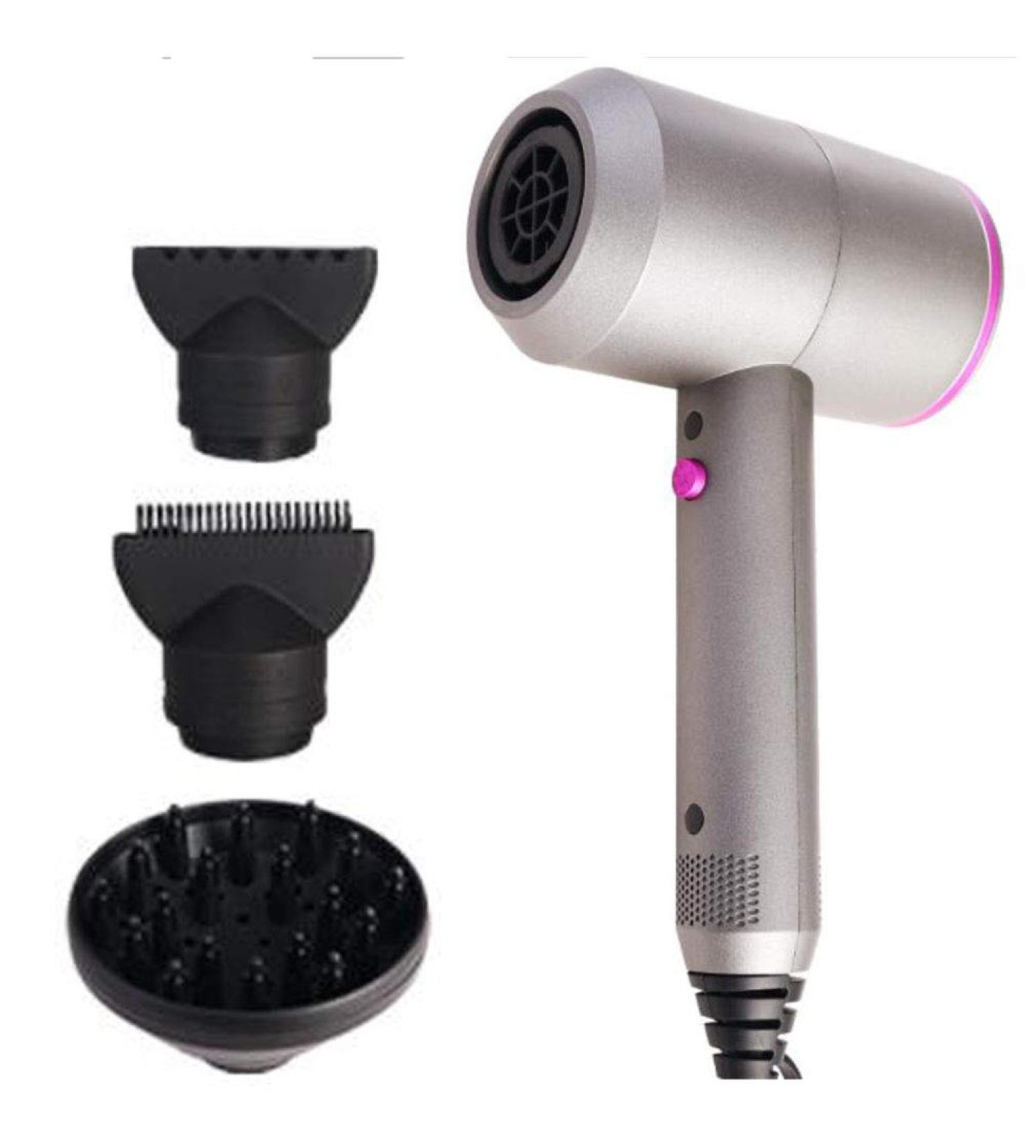 Hair Dryer Professional Ionic Hairdryer 2000W Salon Fast Drying Blow Dryers 3 Heat Settings Low Noise Blow Dryers Powerful AC Motor with 2 Nozzle and Diffuser for Home and Salon Men and Women Small - Buy Online on GoSupps.com