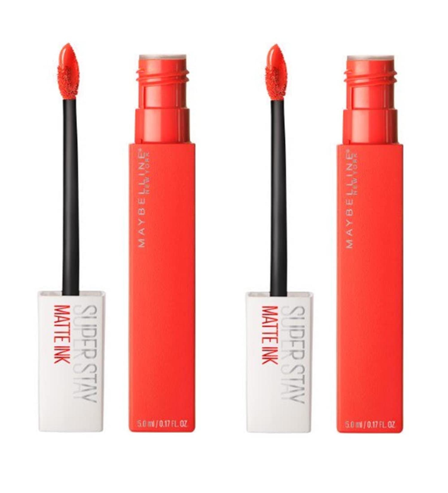 Maybelline SuperStay Matte Ink Liquid Lipstick Heroine 25 - Pack of 2 | Long-Lasting Matte Finish | 0.17 Fl Oz - Buy Online on GoSupps.com