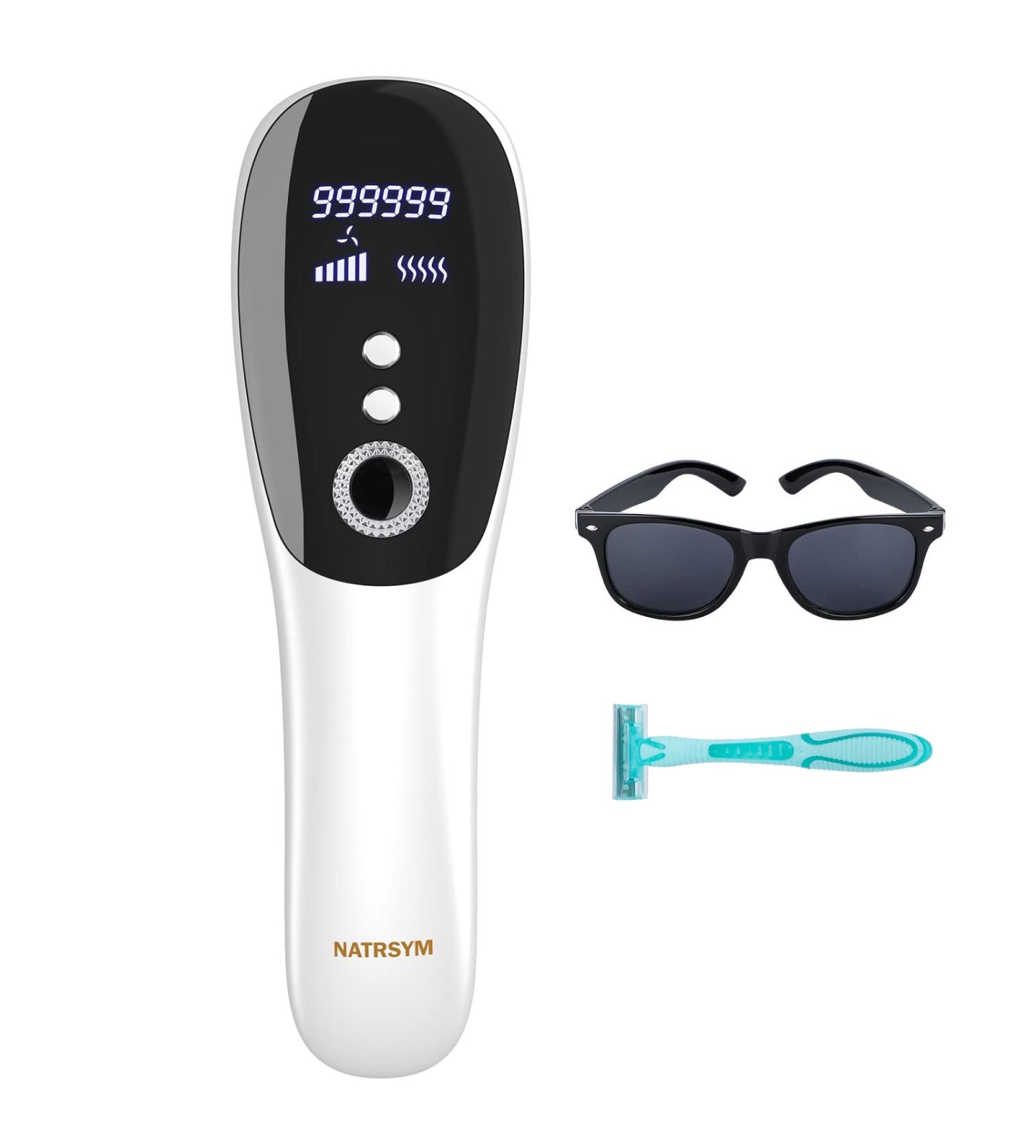 IPL Laser Hair Removal Device for Women - NATRSYM Painless Permanent Hair Removal for Face and Body - 999,999 Flashes - Corded - White - Buy Online on GoSupps.com