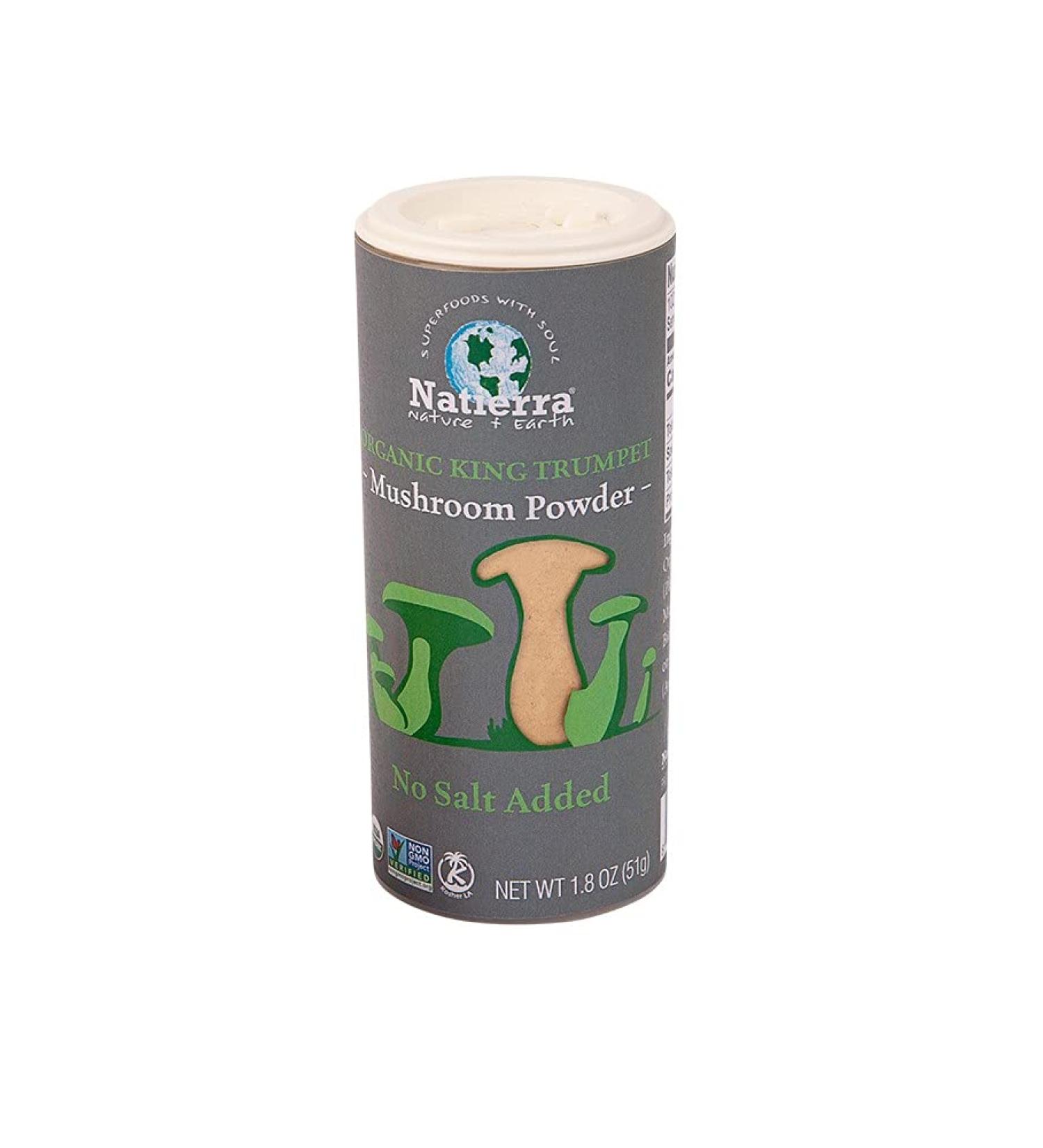 Natierra Organic King Trumpet Mushroom Powder - No Salt Added Seasoning - 1.8 Ounce 1 Pack - Buy Online on GoSupps.com