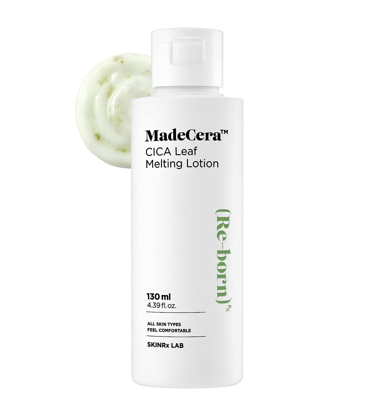SKINRxLAB Made Cera CICA Leaf Melting Lotion 130ml - Soothing Hydrating Face Lotion for Acne-Prone Skin with Centella Asiatica & Lactobacillus Extract - Regenerate & Balance Skin pH - Buy Online on GoSupps.com
