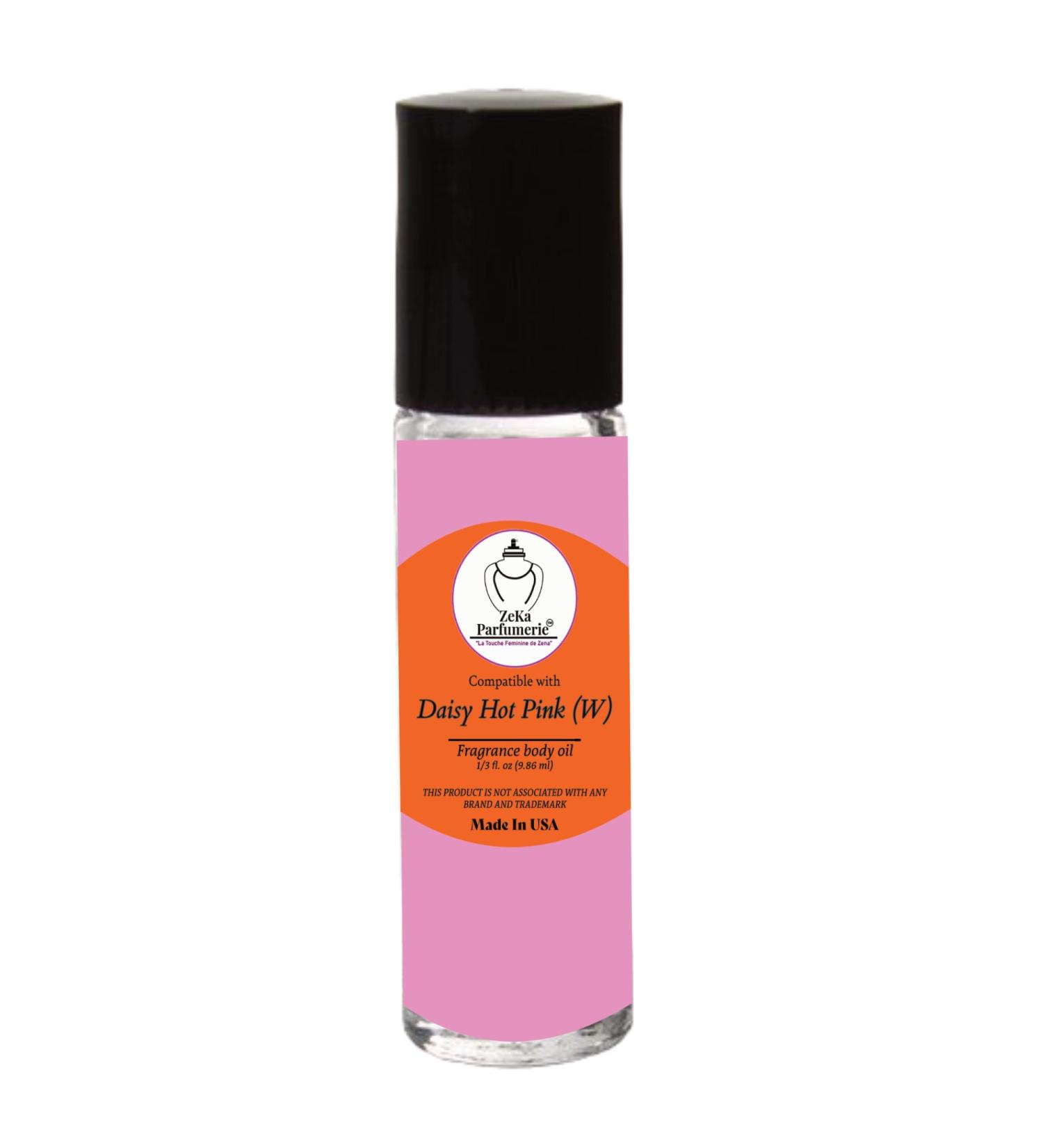 ZEKA PARFUMERIE Daisy Hot Pink (W) Bright Floral & Fruity Fragrance Body Oil for Women Alcohol-Free Perfume Oil Roll-On Long Lasting Made in USA 1/3 fl oz (9.86 ml) Free Economy Shipping
