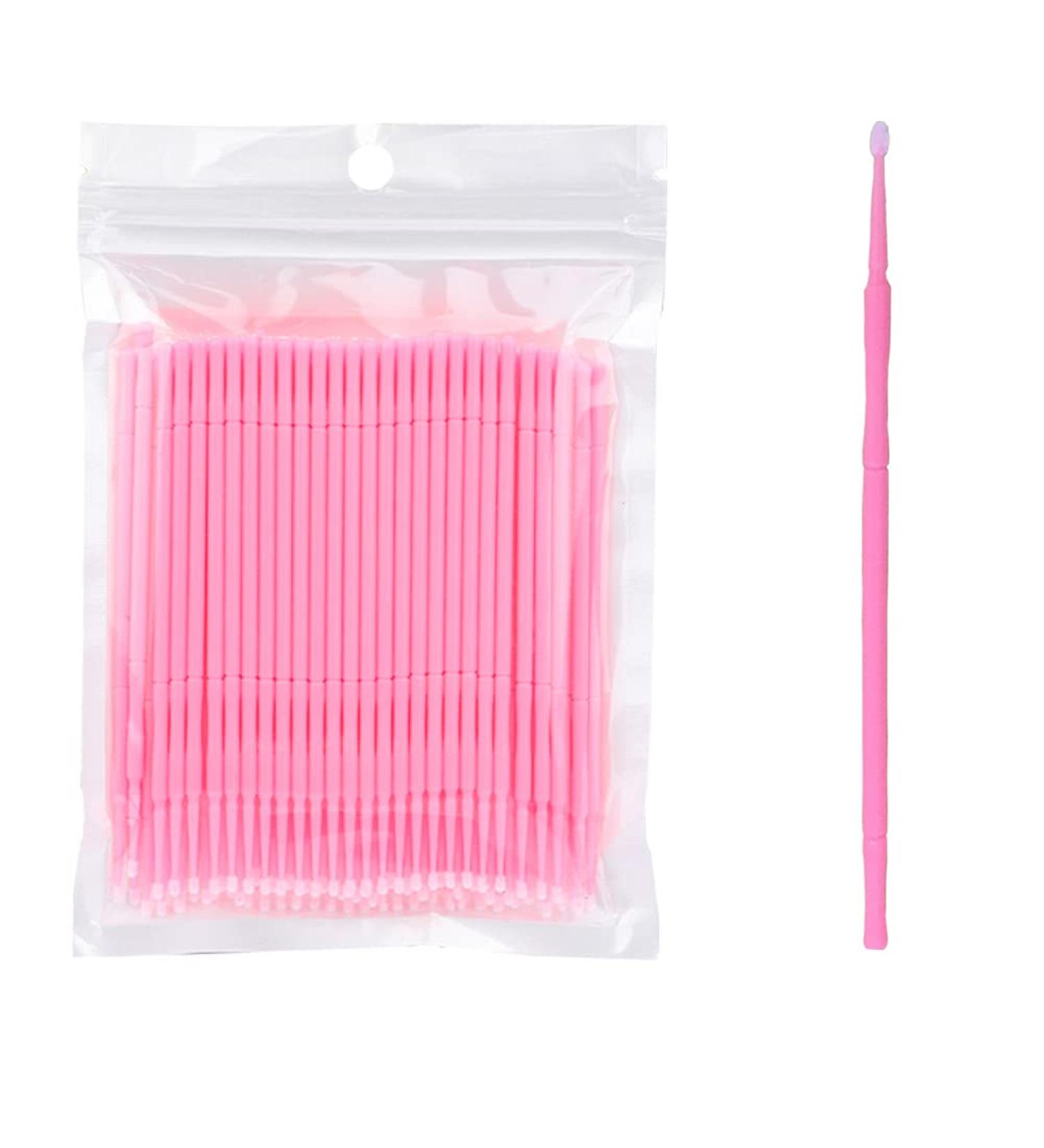 100pcs Pink Disposable Micro Applicator Brushes for Eyelash Extension | BK-10467 - Buy Online on GoSupps.com