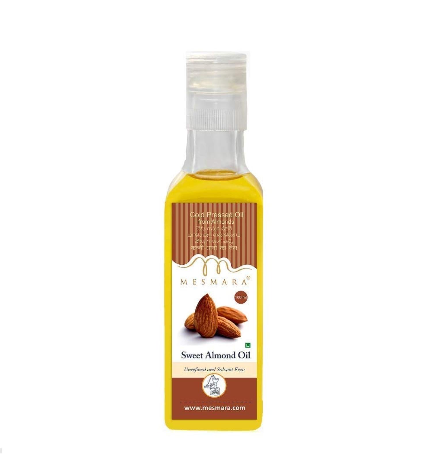 MESMARA Edible Sweet Almond Oil (100% Pure And Cold Pressed) 100 Ml (3.53 OZ)