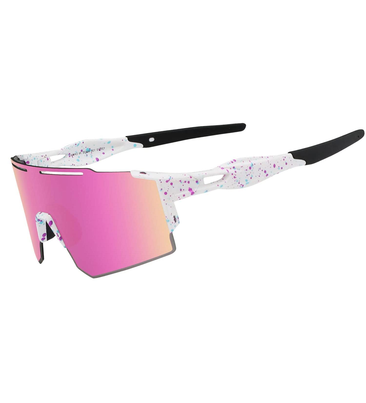 Buy Eninedeuisou UV 400 Sunglasses - Men's & Women's Bicycle Glasses for Outdoor Sports MTB Cycling Running Golf & Baseball - Stylish Pink Safety Glasses - Buy Online on GoSupps.com
