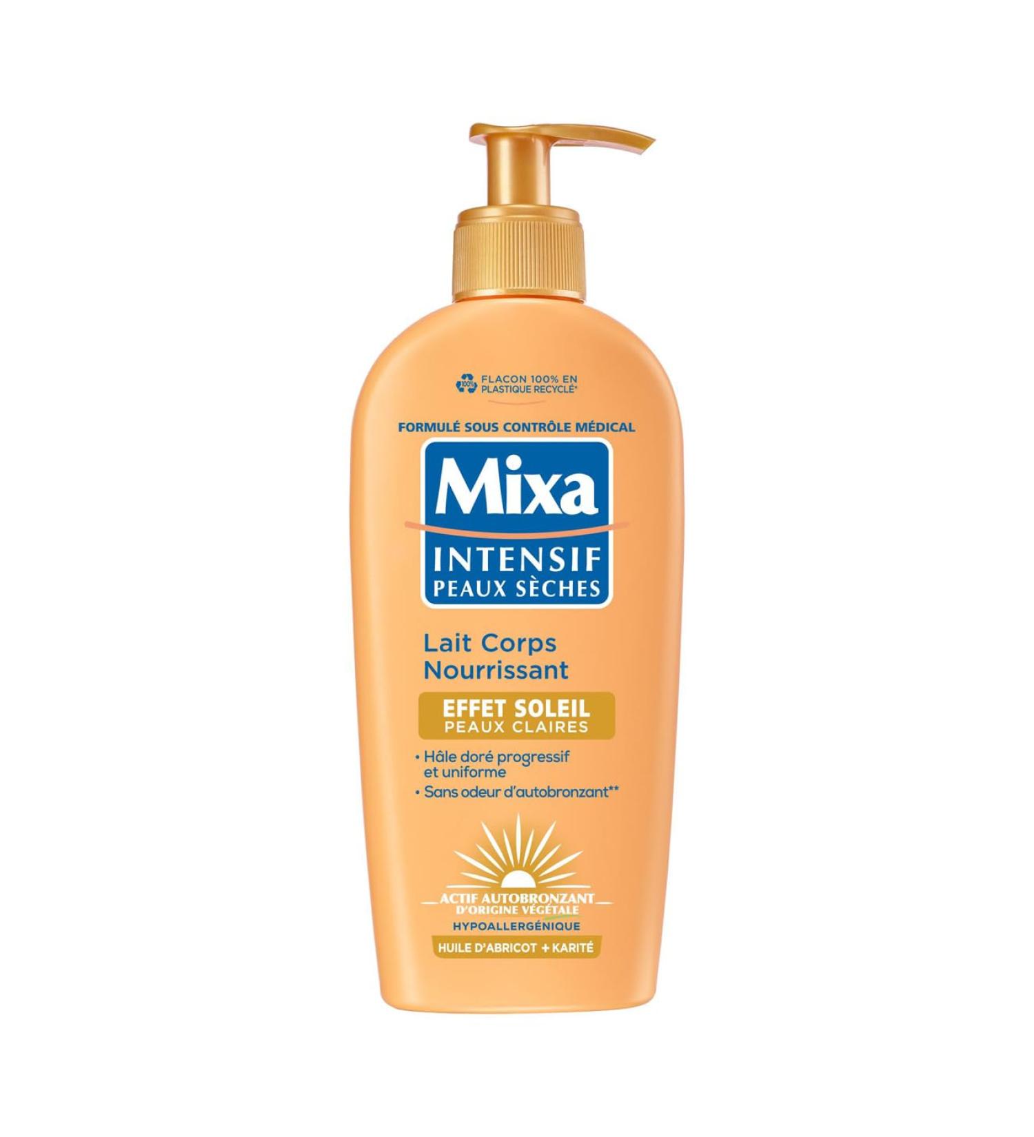 Mixa Intensive Dry Skin - Nourishing Body Lotion Sun Effect - Self-Tanning - Progressive and Uniform Natural Golden Tan - Light Skin - Hypoallergenic - 250 ml - Buy Online on GoSupps.com