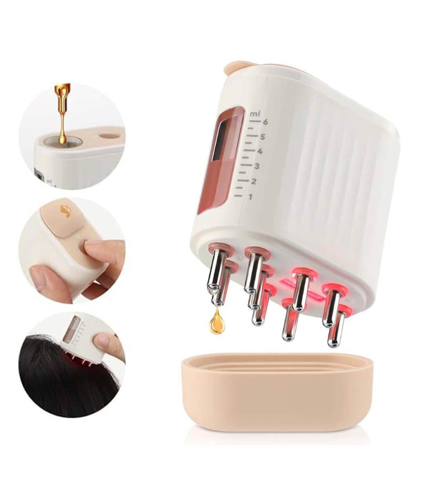 2-in-1 Hair Oil Applicator & Scalp Massager | Electric Brush for Hair Growth & Essential Oils - Buy Online on GoSupps.com