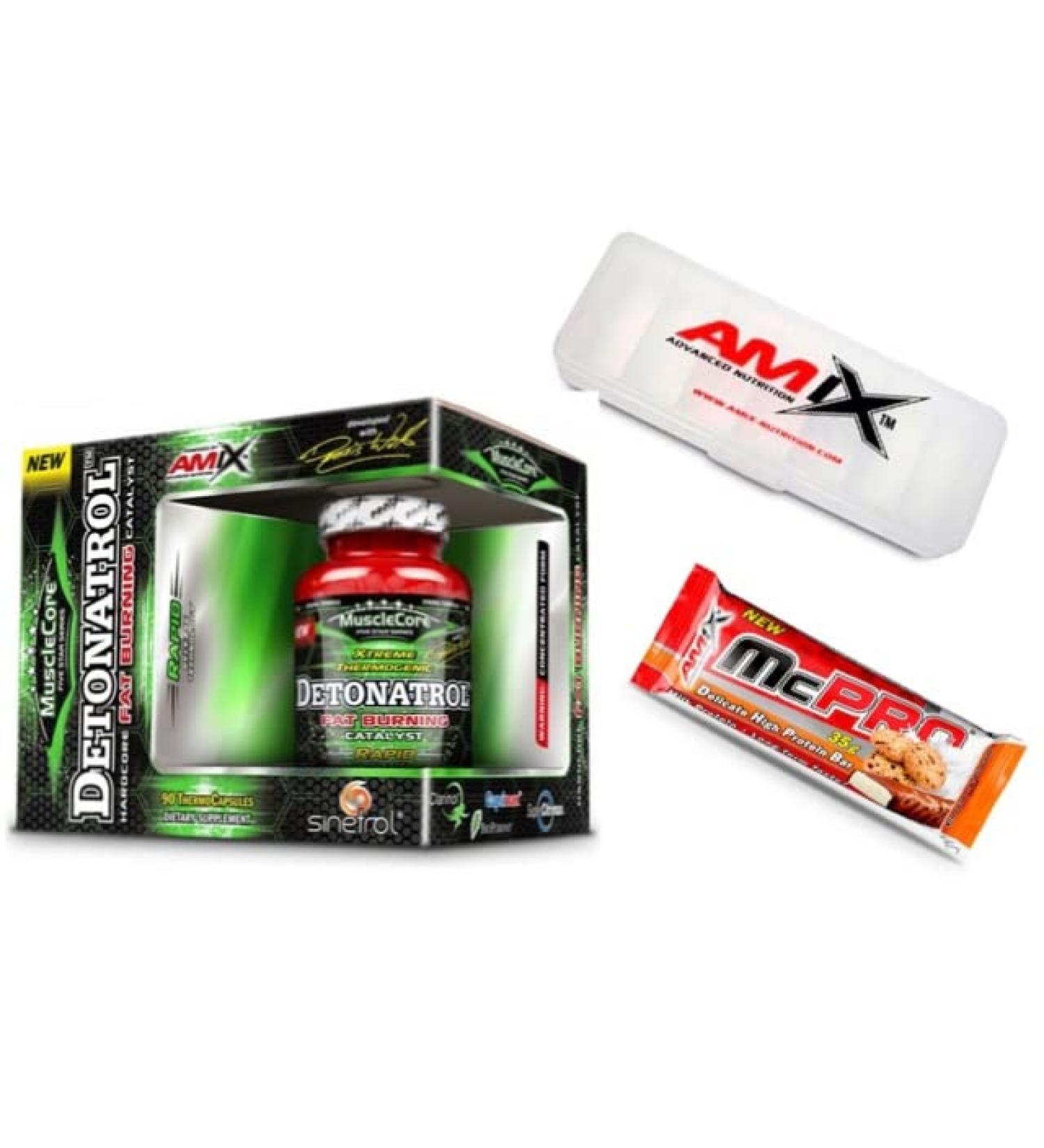 AMIX NUTRITION Detonatrol 90 capsules + pillbox + AMIX Mcpro Cookies & Cream Bar 35 g