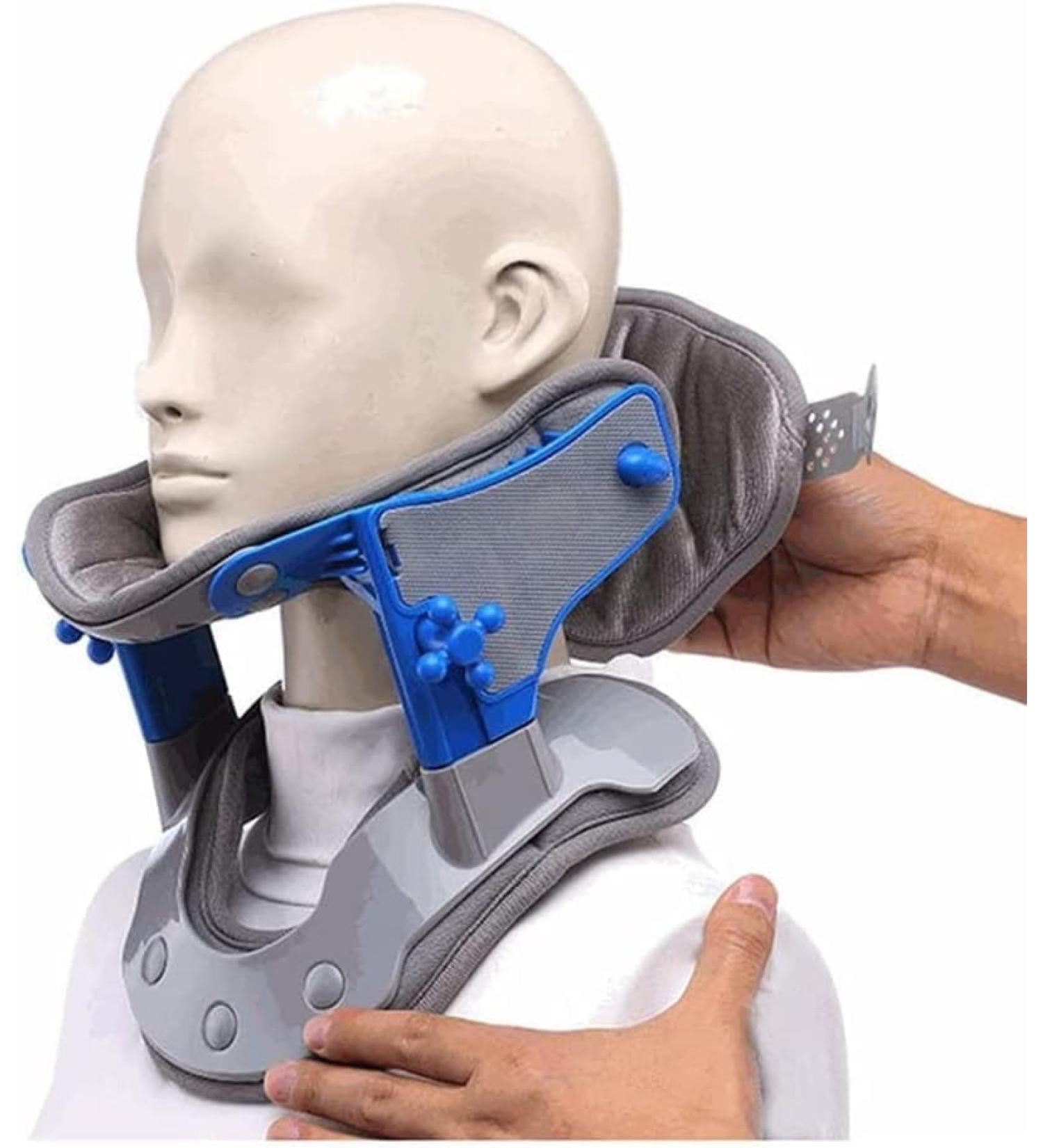 SAFWEL Cervical Tractor Neck Support Brace - Heated Neck Stretcher for Correction & Repair | International Shipping Available - Buy Online on GoSupps.com