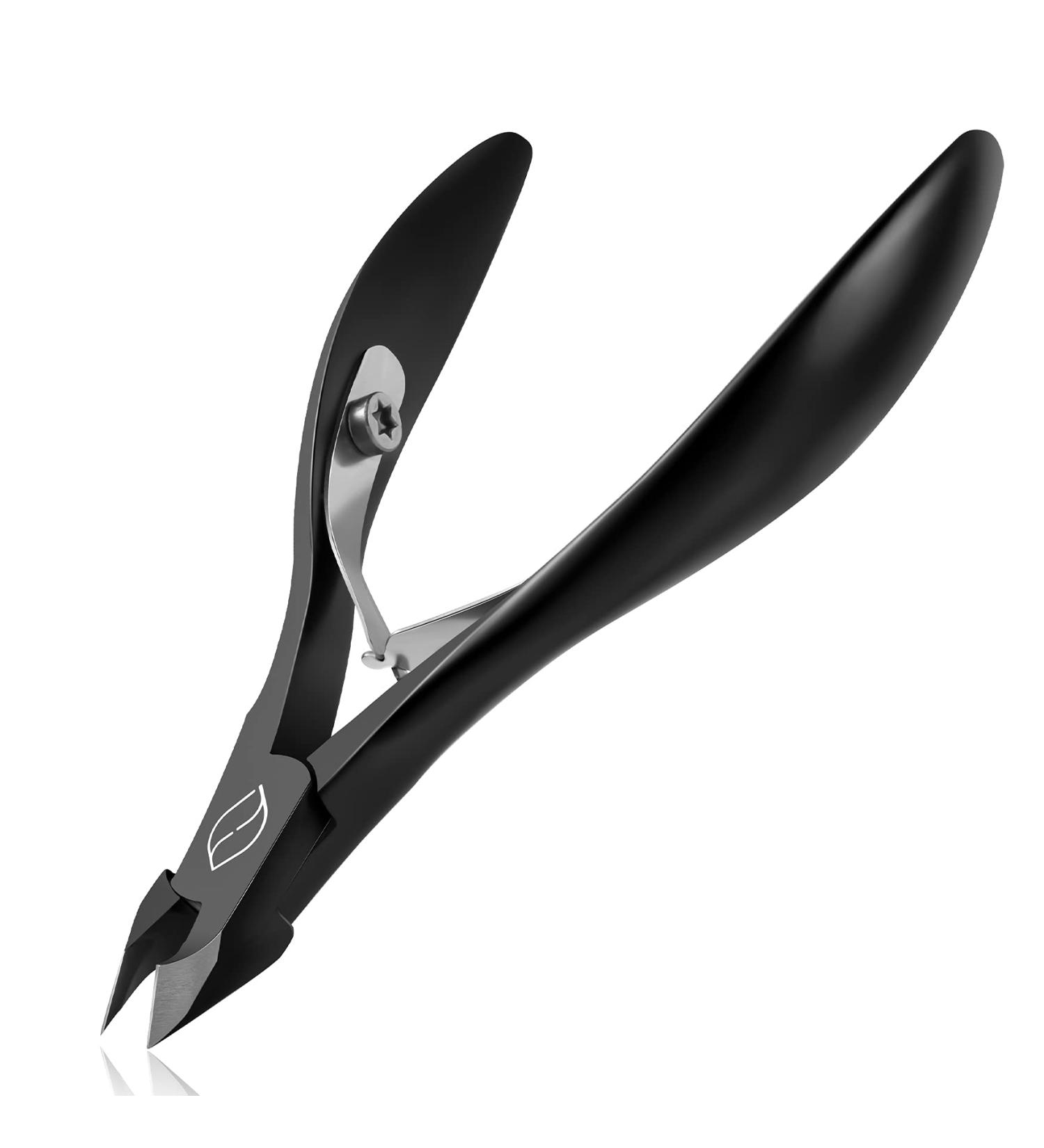 FERYES Cuticle Nippers - Professional Stainless Steel Cuticle Cutter and Trimmer for Manicure - Black - Buy Online on GoSupps.com