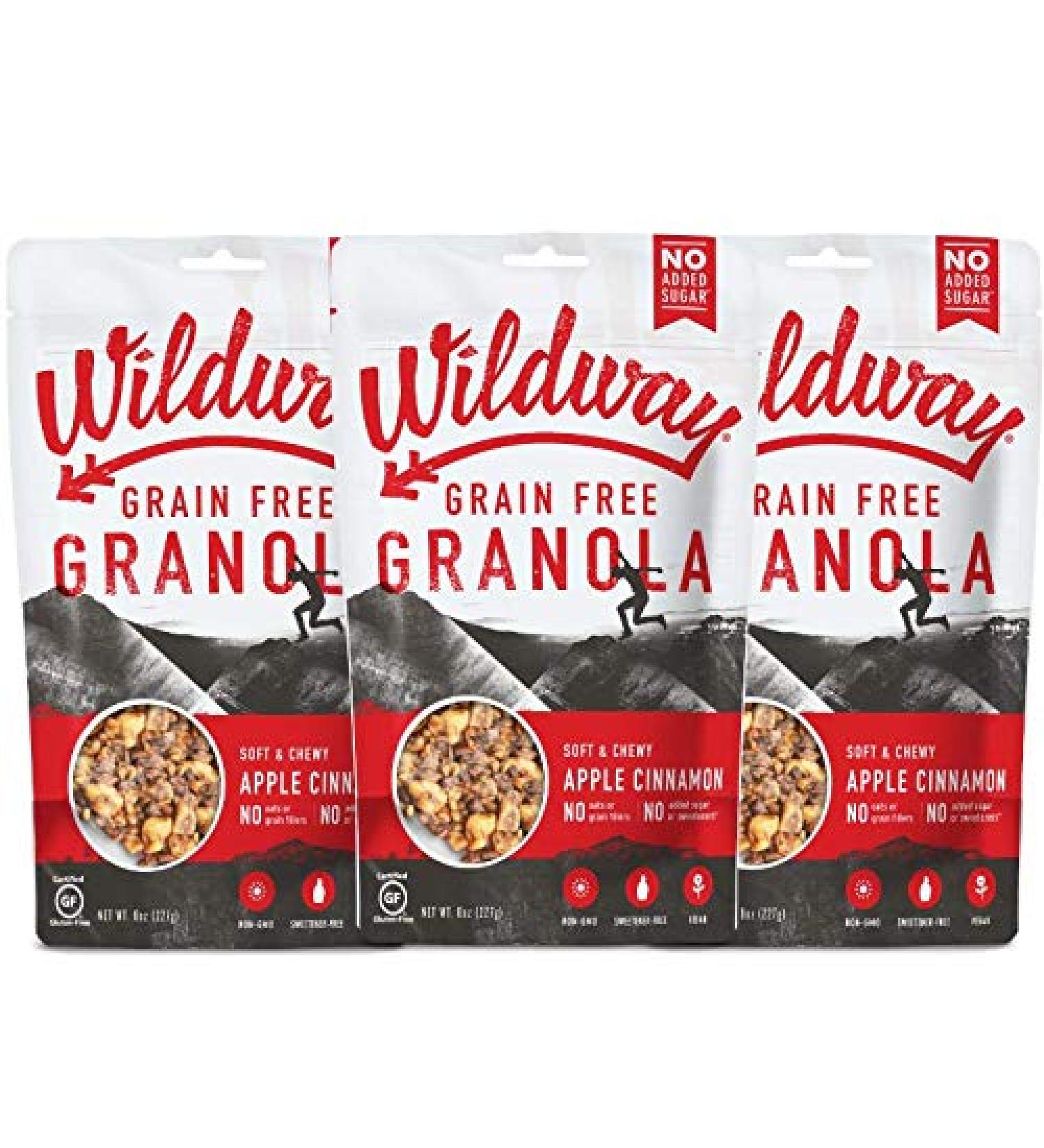 Wildway Keto Vegan Apple Cinnamon Granola â€“ Gluten Free, Low Carb, Paleo, Non-GMO, 8oz 3-Pack - Buy Online on GoSupps.com