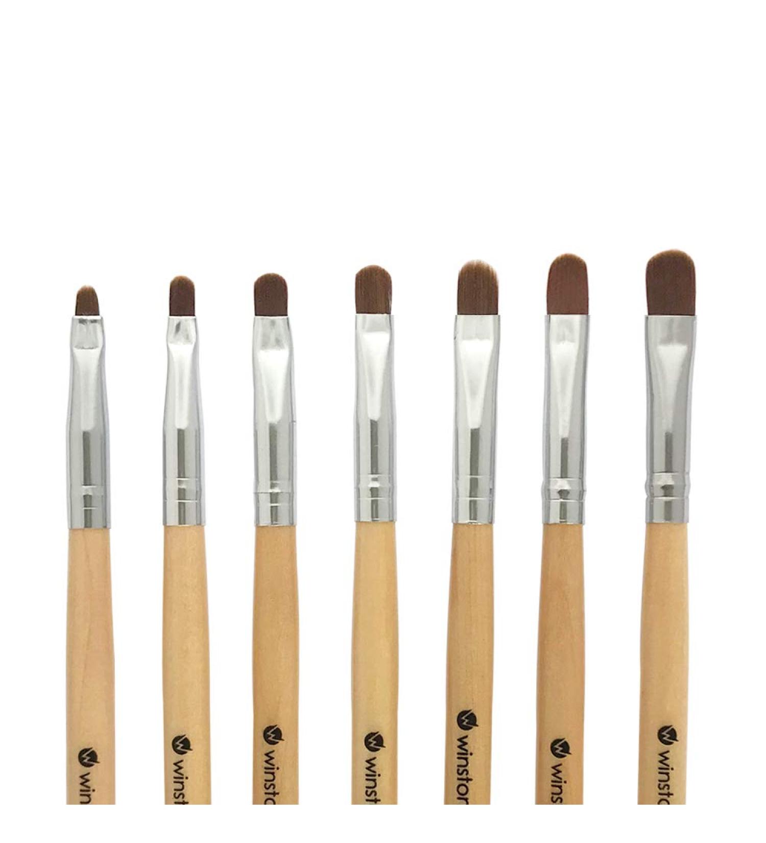 Winstonia 7pcs Gel Nail Brush Set for Nail Tips Builder & Overlay - Oval Brushes for Sculpting Poly Gel and Extensions - Manicure Painting Pen - Wooden Allure - Buy Online on GoSupps.com