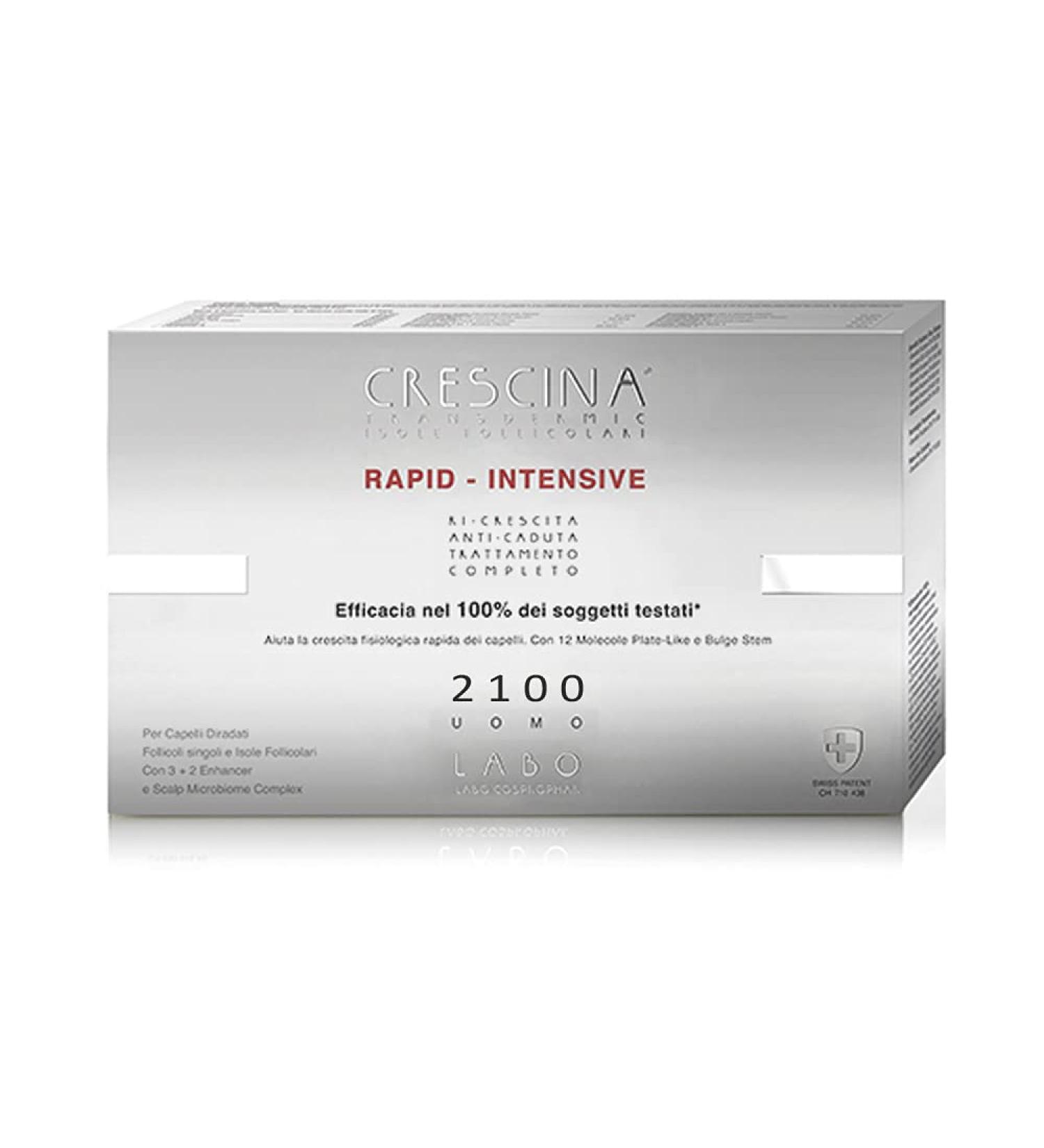 LABO Crescina Transdermal RAPID-INTENSIVE Follicular Islands 2100 Men 20+20 Ampoules for Anti-Hair Loss and Hair Regrowth Treatment