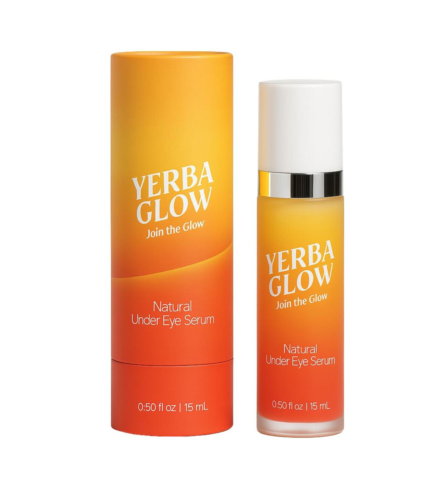 Caffeine Eye Cream Yerba Glow Natural Under Eye Serum for Dark Circles Puffiness & Fine Lines Clean Hydrating Formula with Vitamin C Peptides & Hyaluronic Acid - Buy Online on GoSupps.com
