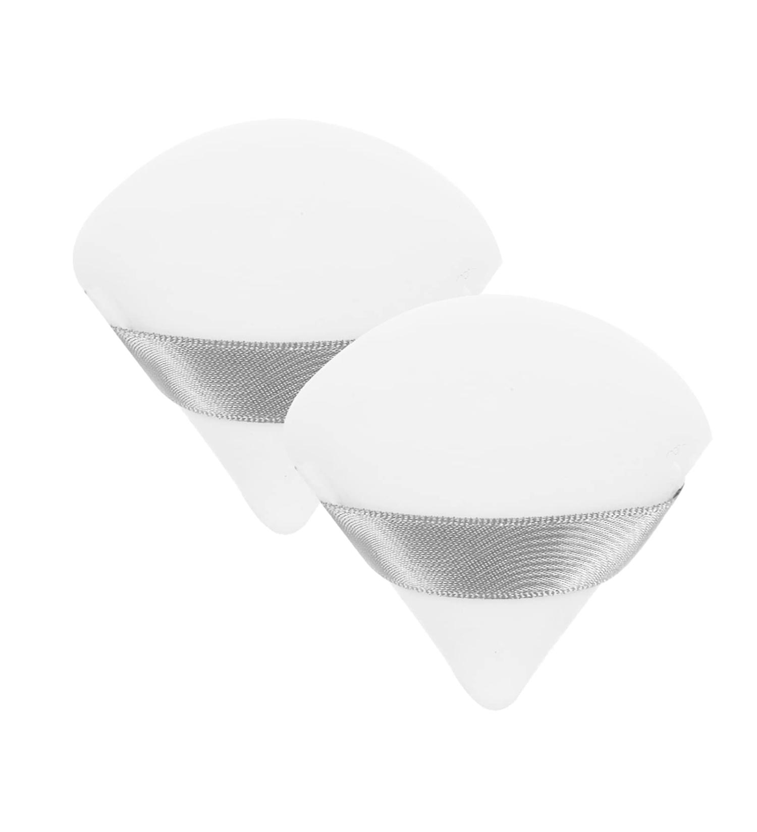 Triangle Powder Puff Mini Face Makeup Sponge Soft Washable Velvet Puff for Flawless Finish (2pcs White) - Best for All Skin Types - Buy Online on GoSupps.com