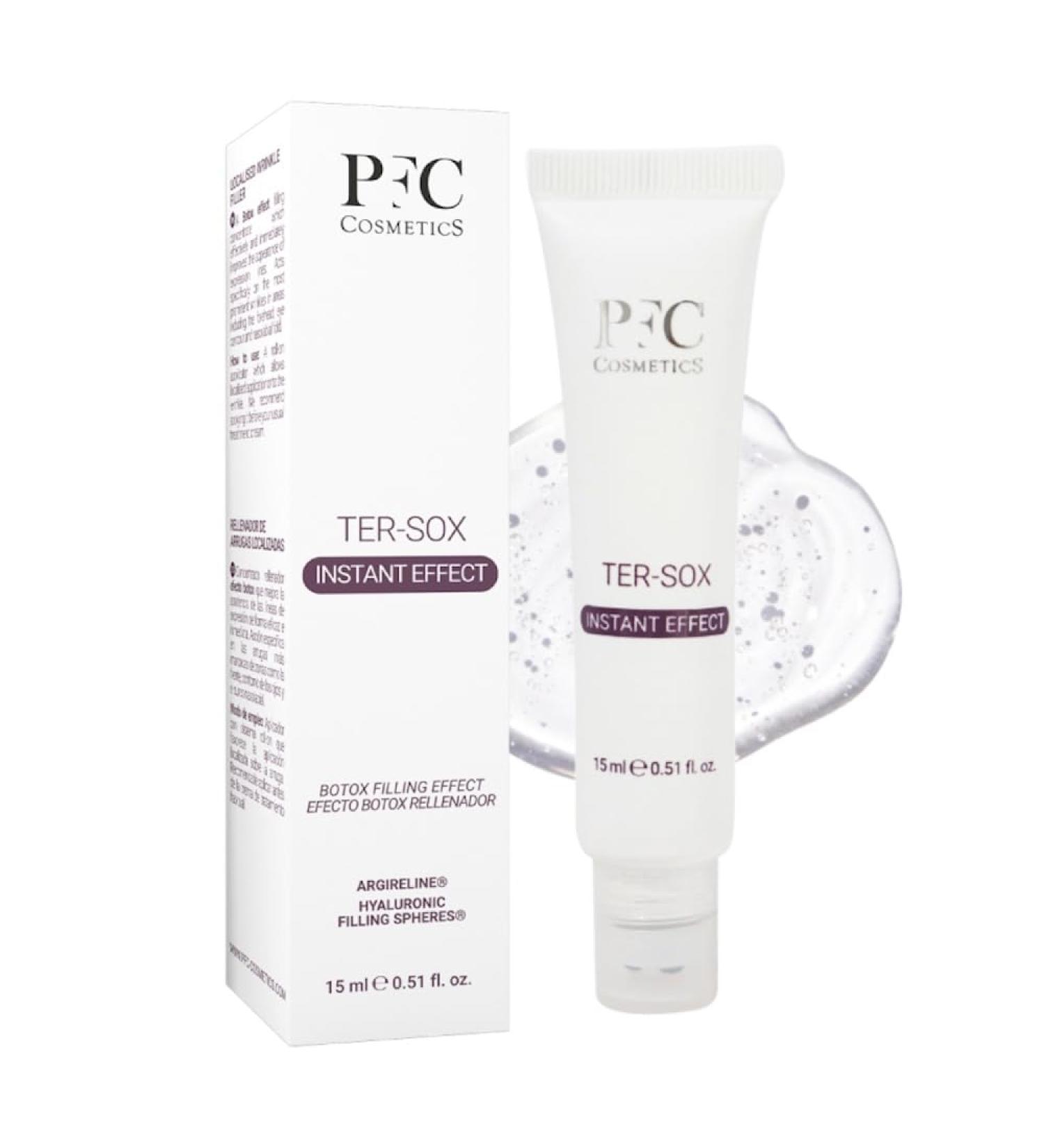 PFC Cosmetic Hyaluronic Acid Localized Wrinkle Filler Ter Sox Instant Effect 15 ml Concentrate with Argireline and Hilauronic Filling Spheres for personal face and skin care. - Buy Online on GoSupps.com