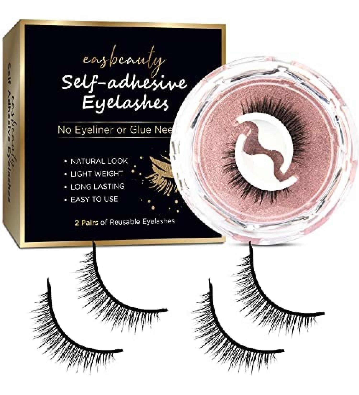 EASBEAUTY Self Adhesive Reusable Eyelashes - Natural Look, No Glue, 2 Pairs - Buy Online on GoSupps.com