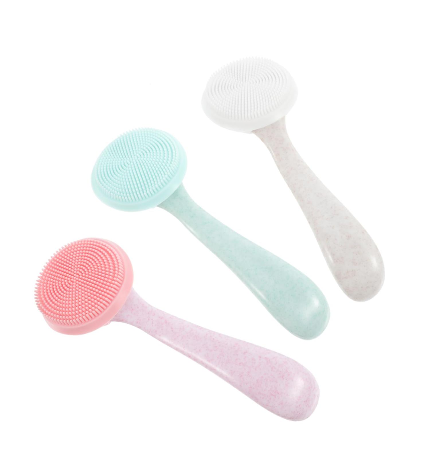  HONMEET 3 Pieces Cleansing Brush Facial Cleansing Brushes For Cleansing And Exfoliating Facial Care Lip Scrub Cleansing Brush Clean Cleansing Brush Silica Gel - Buy Online on GoSupps.com