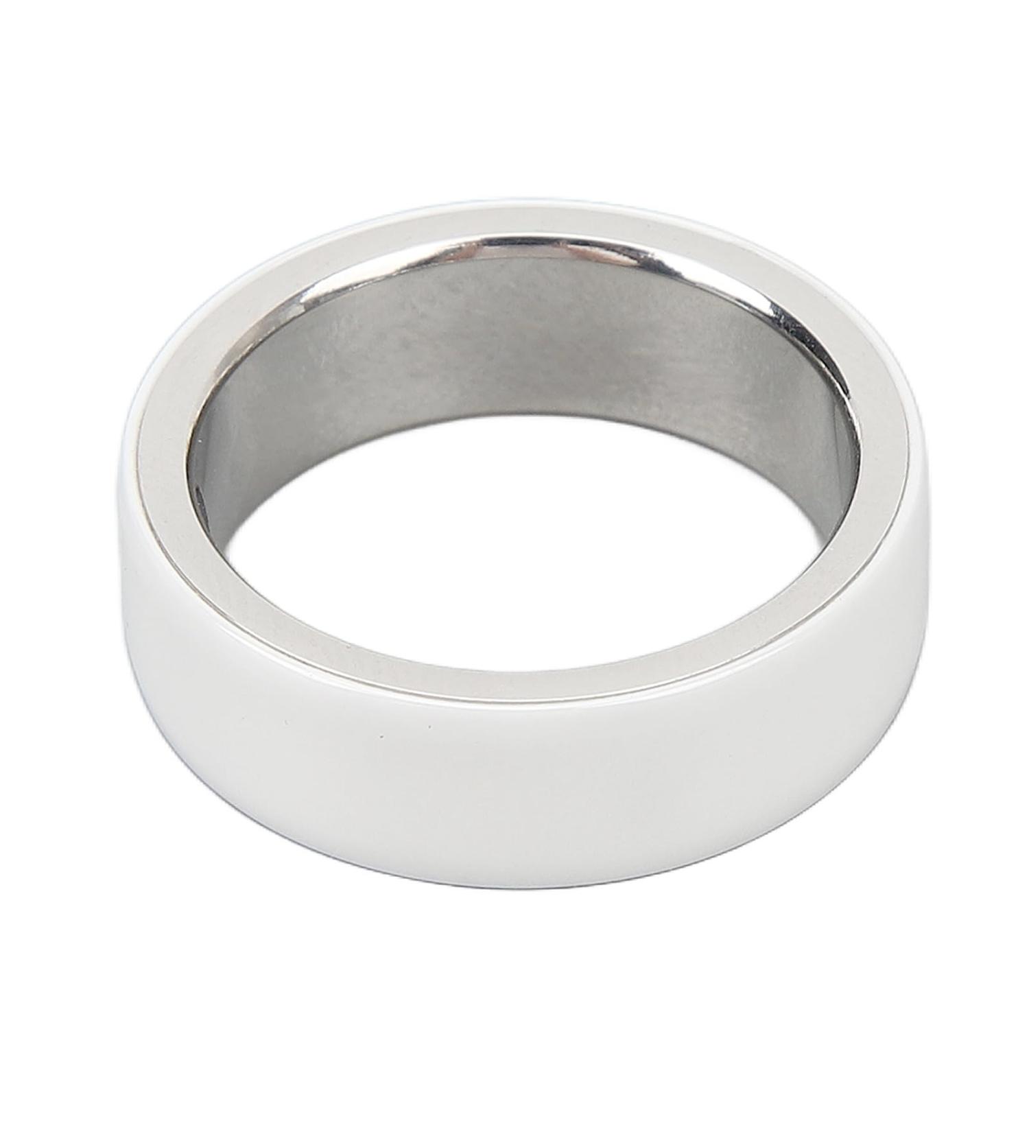 Portable Smart Ring Fitness Smart Ring Aluminum Alloy and Ceramic for Heart Rate Monitoring(19#)(17#)