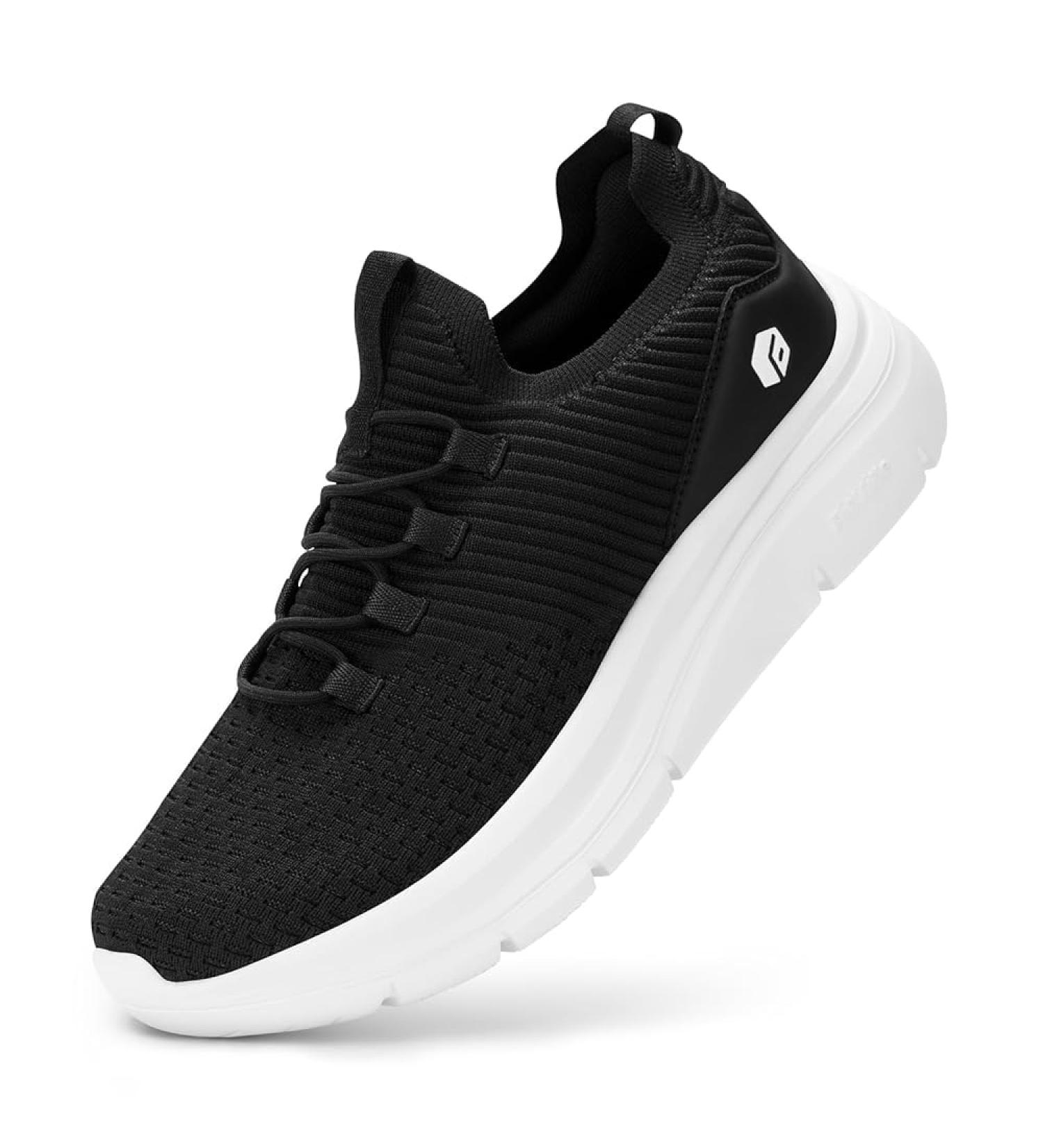 Fitville Women's Extra Wide Slip-On Walking Shoes | Thick Sole Breathable Sneakers for Wide Feet - Size 39.5 EU - Black - Buy Online on GoSupps.com