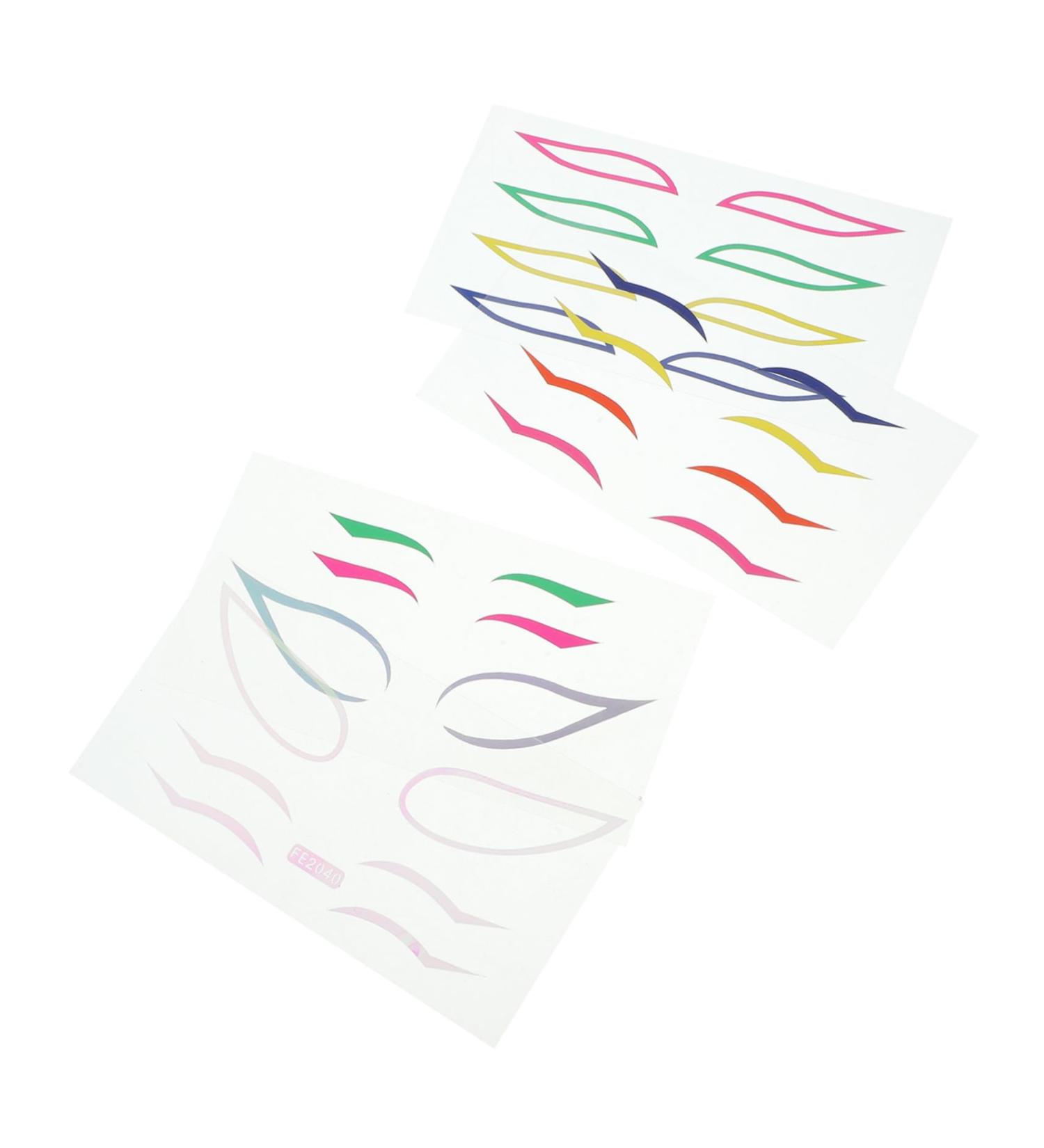 Healeved 12 Sets Paper Beauty Eyeliner Decal Waterproof Eyeliner Sticker Stickers 1 count (Pack of 1) Colorfulx3pcs - Buy Online on GoSupps.com