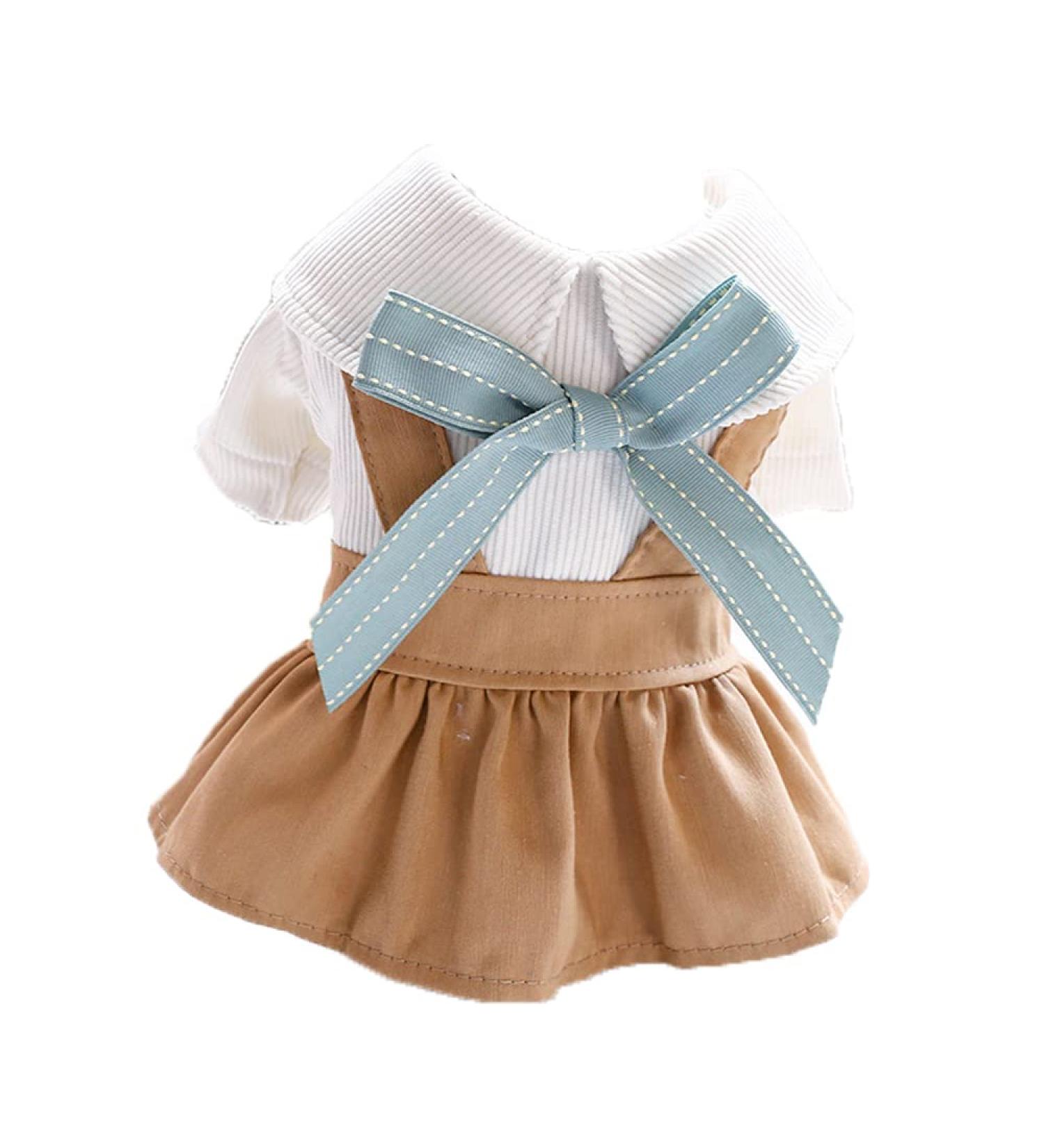 LTUZPet Plaid Dog & Cat Dress Tutu with Bow Knot - Khaki Pet Clothes for Girls Perfect for Parties - Small Size - Buy Online on GoSupps.com