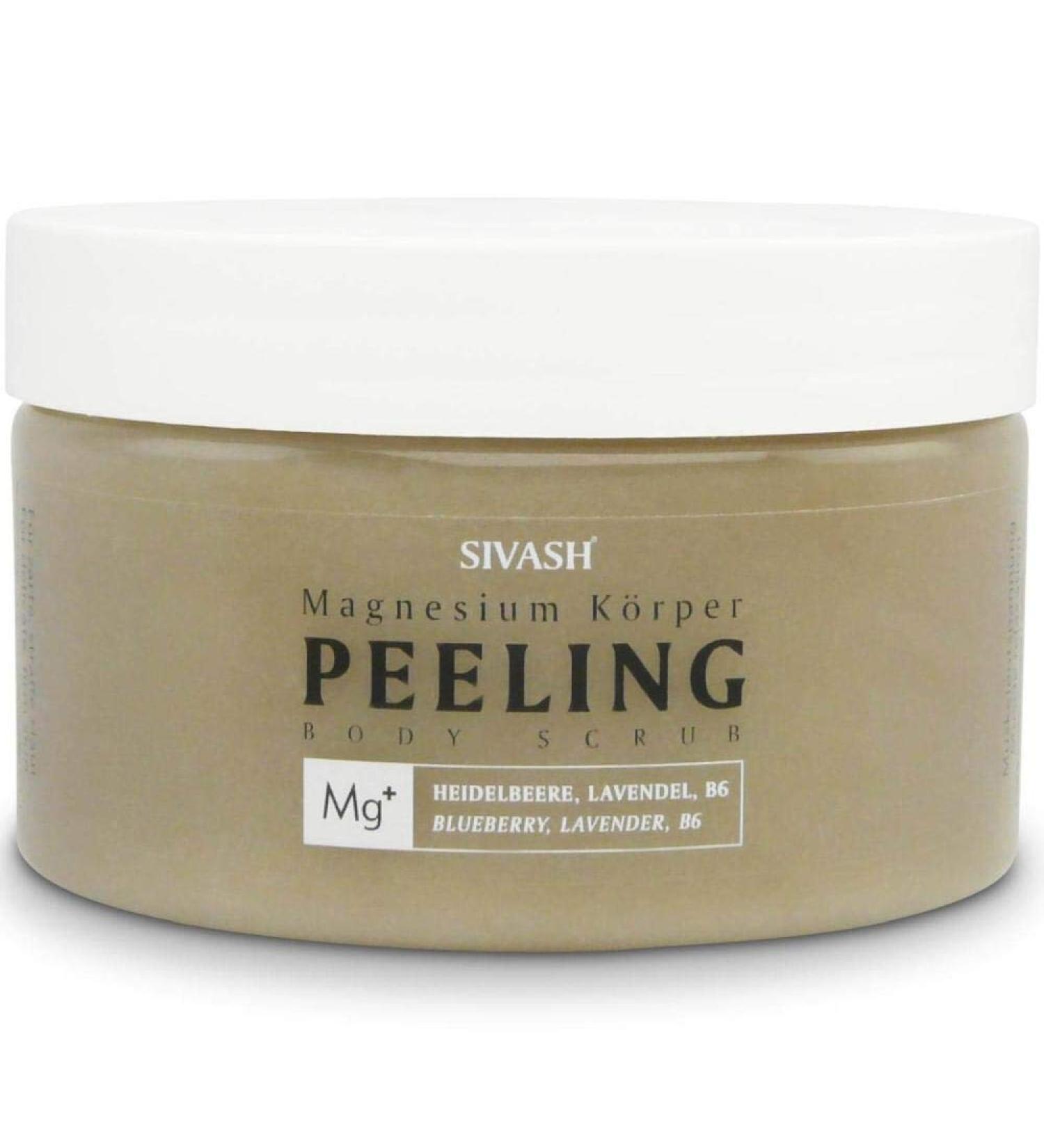 Sivash Magnesium Body Peeling Scrub - Blueberry & Lavender Vitamin B6 - 250ml | Exfoliating Magnesium Chloride for Beautiful Skin & Relaxed Muscles - International Shipping - Buy Online on GoSupps.com
