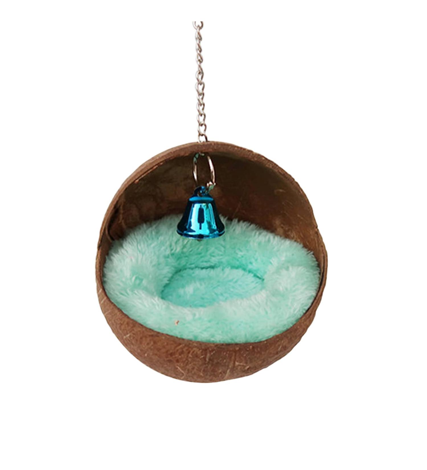 Violotoris Hanging Coconut Shell Bird Nest House Bed Natural Random Color Cushion Birdhouse Bird Hut Breeding Place Toy For Bird - Buy Online on GoSupps.com
