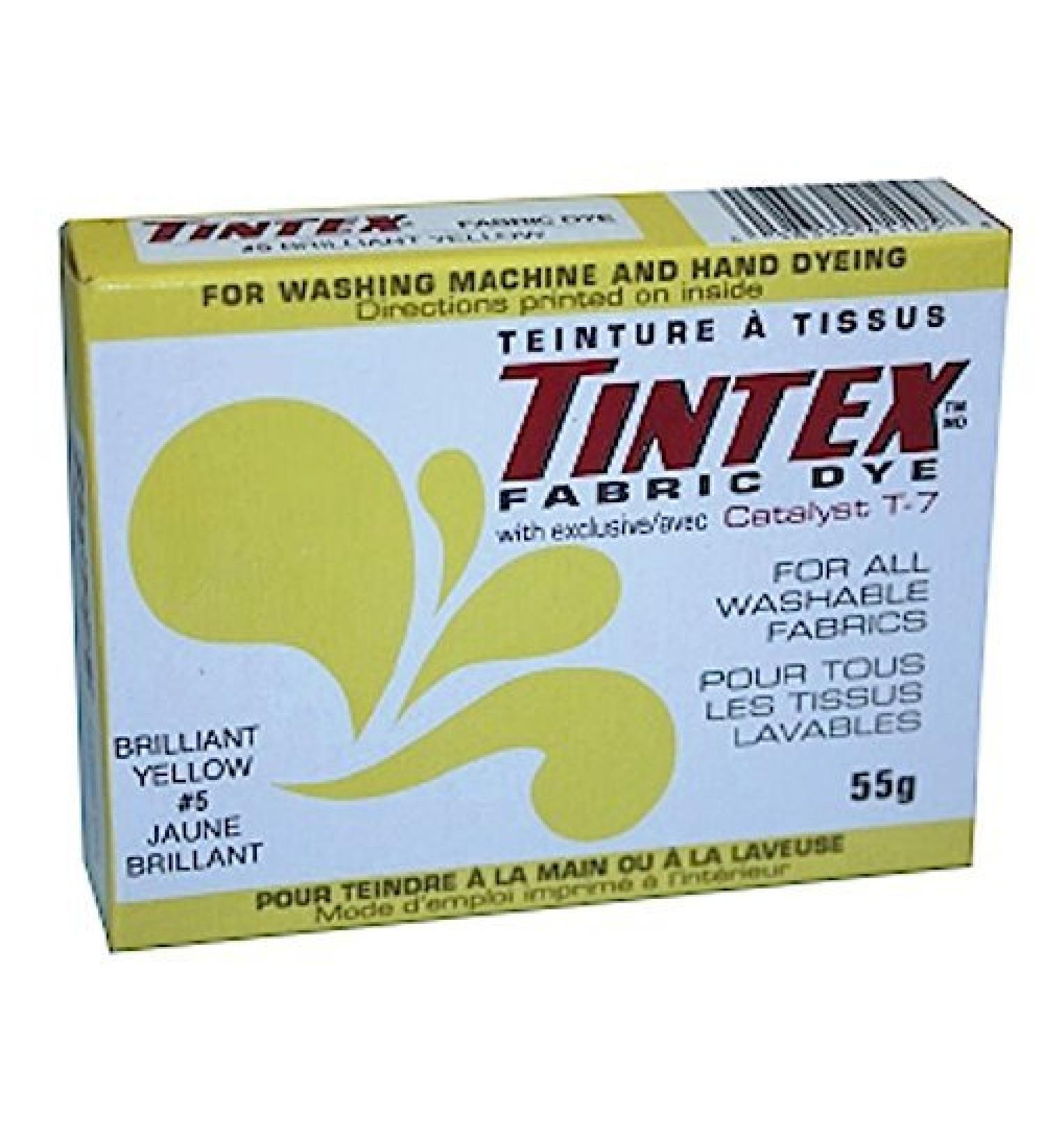 LOT of 1 TINTEX Brand Brilliant Yellow Fabric DYE #5 New