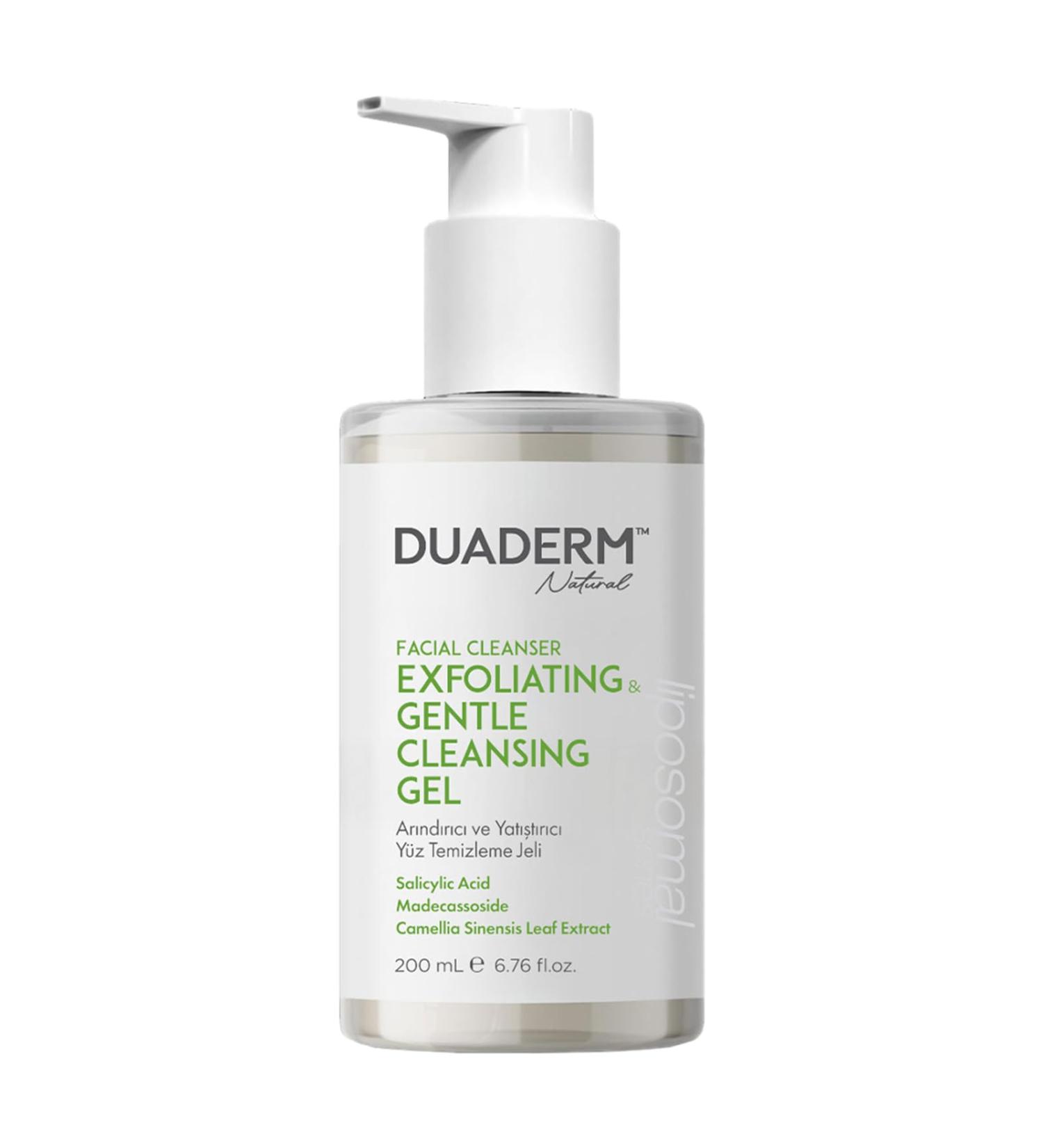 Duaderm Natural Exfoliating & Gentle Cleansing Gel Soothing Exfoliating Face Wash for Normal to Oily Skin 6.8 fl oz (200 mL)