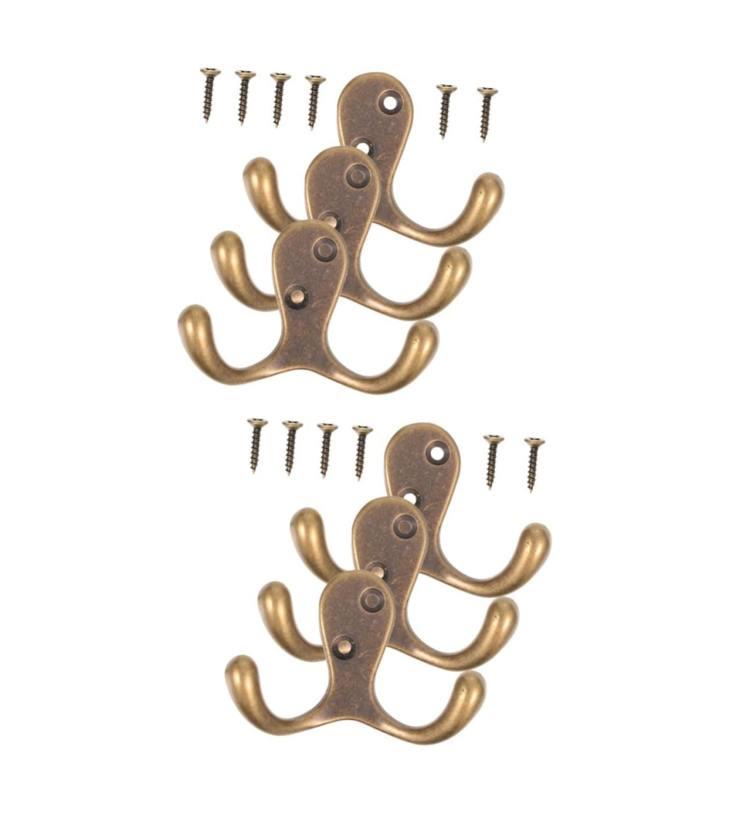 Alipis 6 Pcs Coat Hook Heavy Duty Coat Hangers Towel Hangers Hat Hook Copper Wall Hanger Copper Hook Metal 6.4X4.3CMx2pcs As Shownx2pcs - Buy Online on GoSupps.com