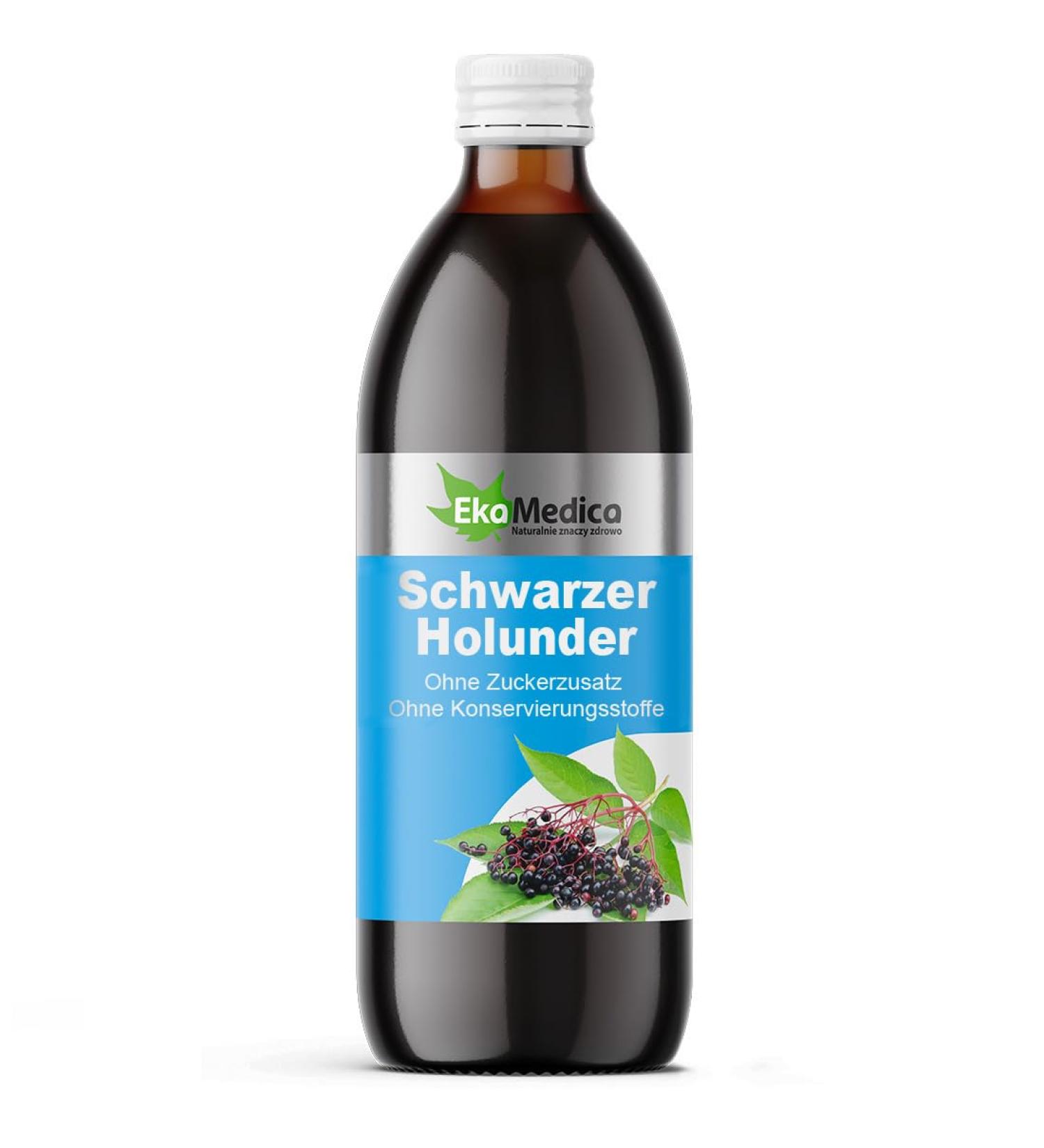 EKAMEDICA black elderberry supplement elderberry juice - of course pure juice - without added sugar preservatives fragrances (500 ml) 500 ml (1 Pack)