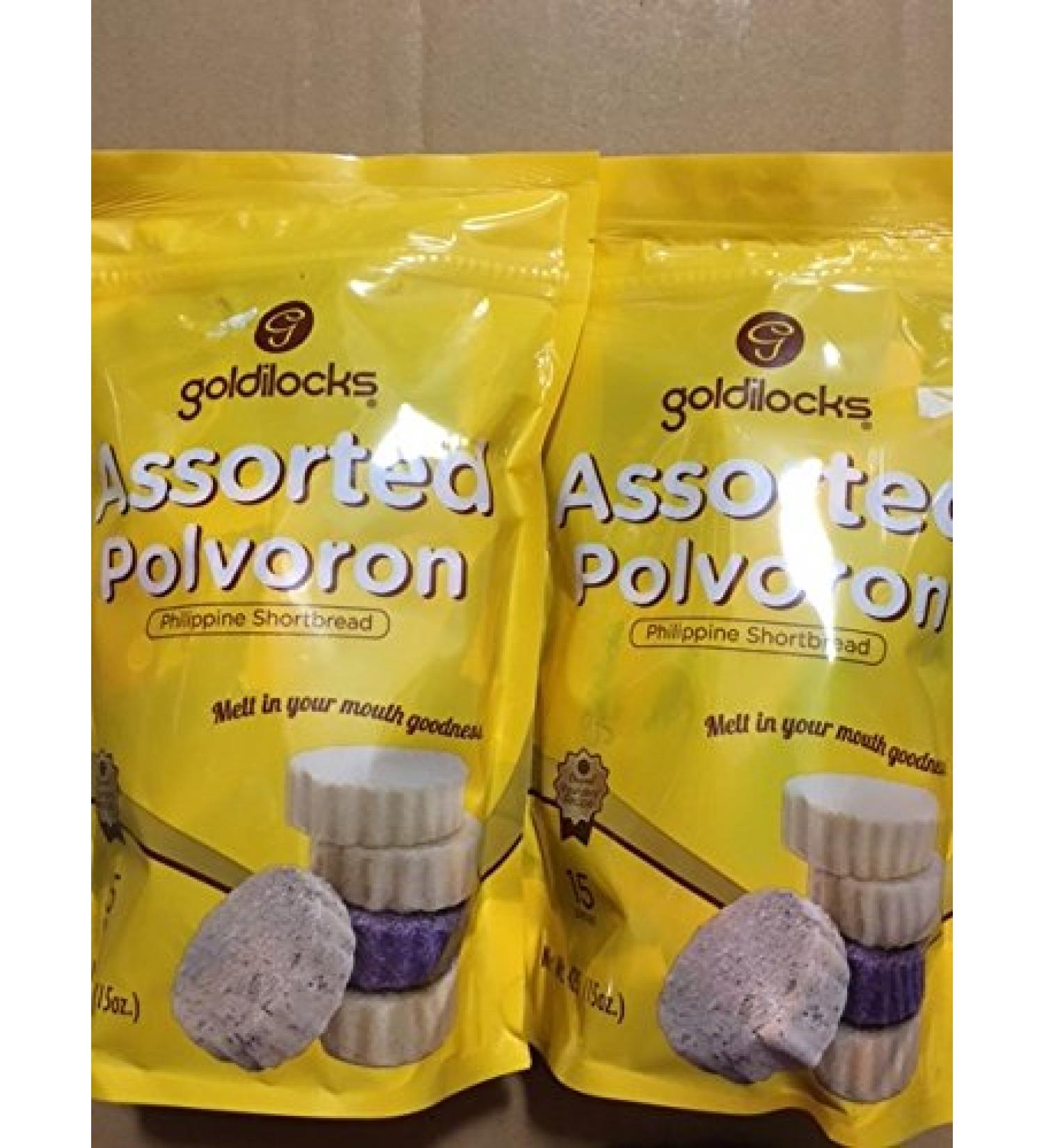 Goldilocks Polvoron Assorted 30 PCS 2 Bags Assorted 15 Count (Pack of 2)