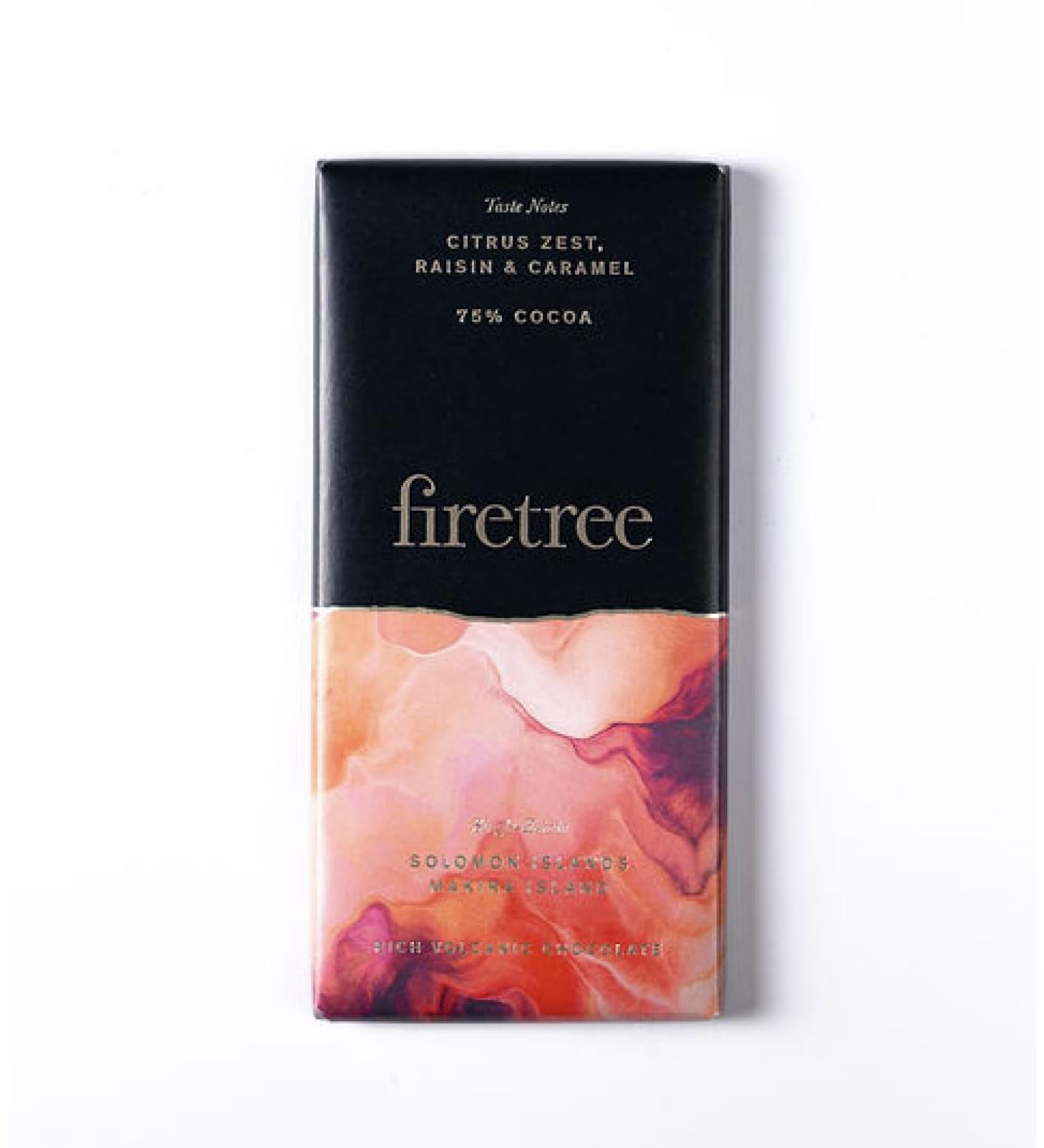 Firetree 75% Cacao Chocolate Bar 65g Single-Estate from Solomon Islands and Makira Island - Buy Online on GoSupps.com