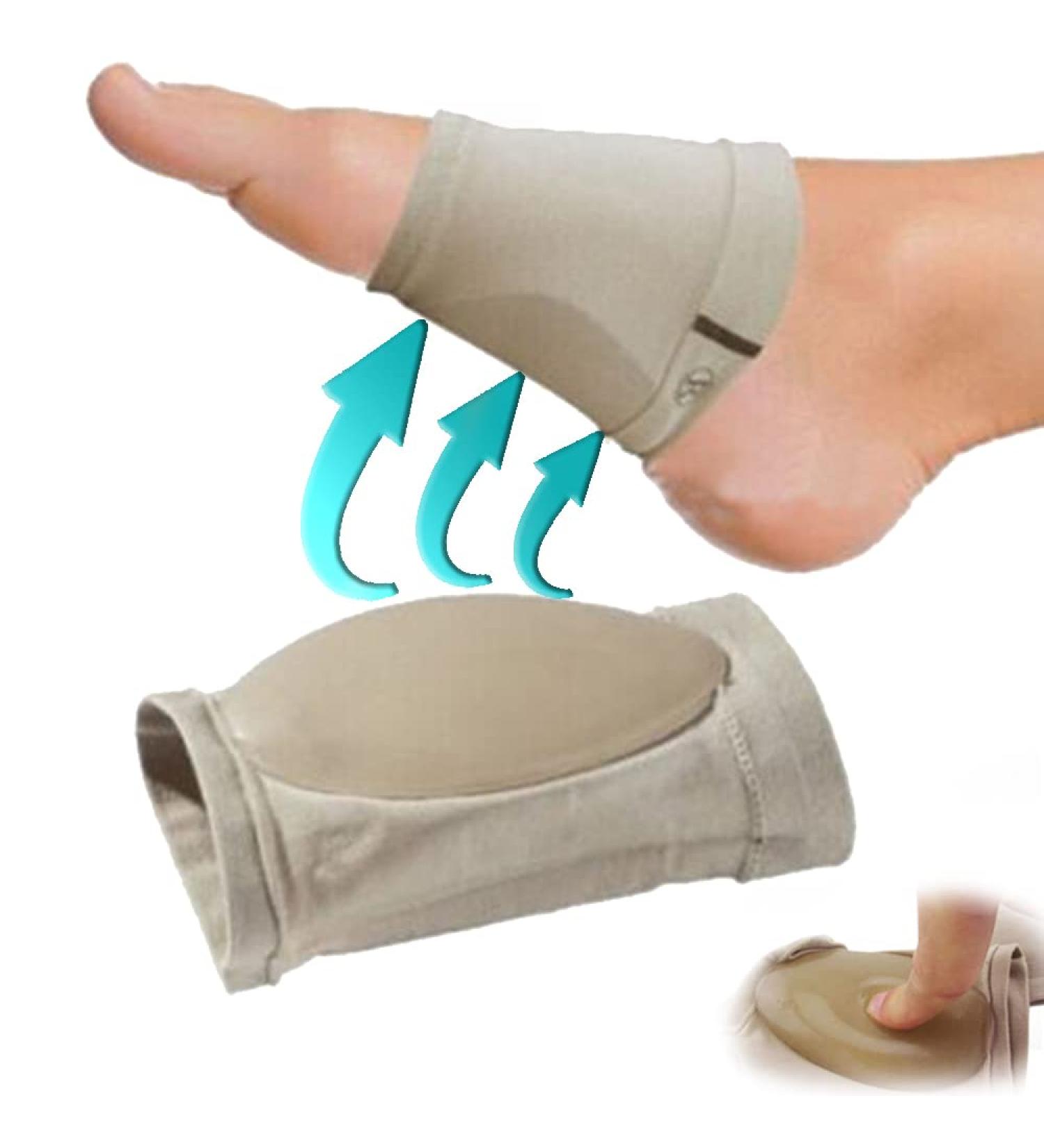 Soft Silicone Arch Support Sleeve - Foot Pain Relief for Flat, Fallen, High Arches - 1 Pair - Buy Online on GoSupps.com