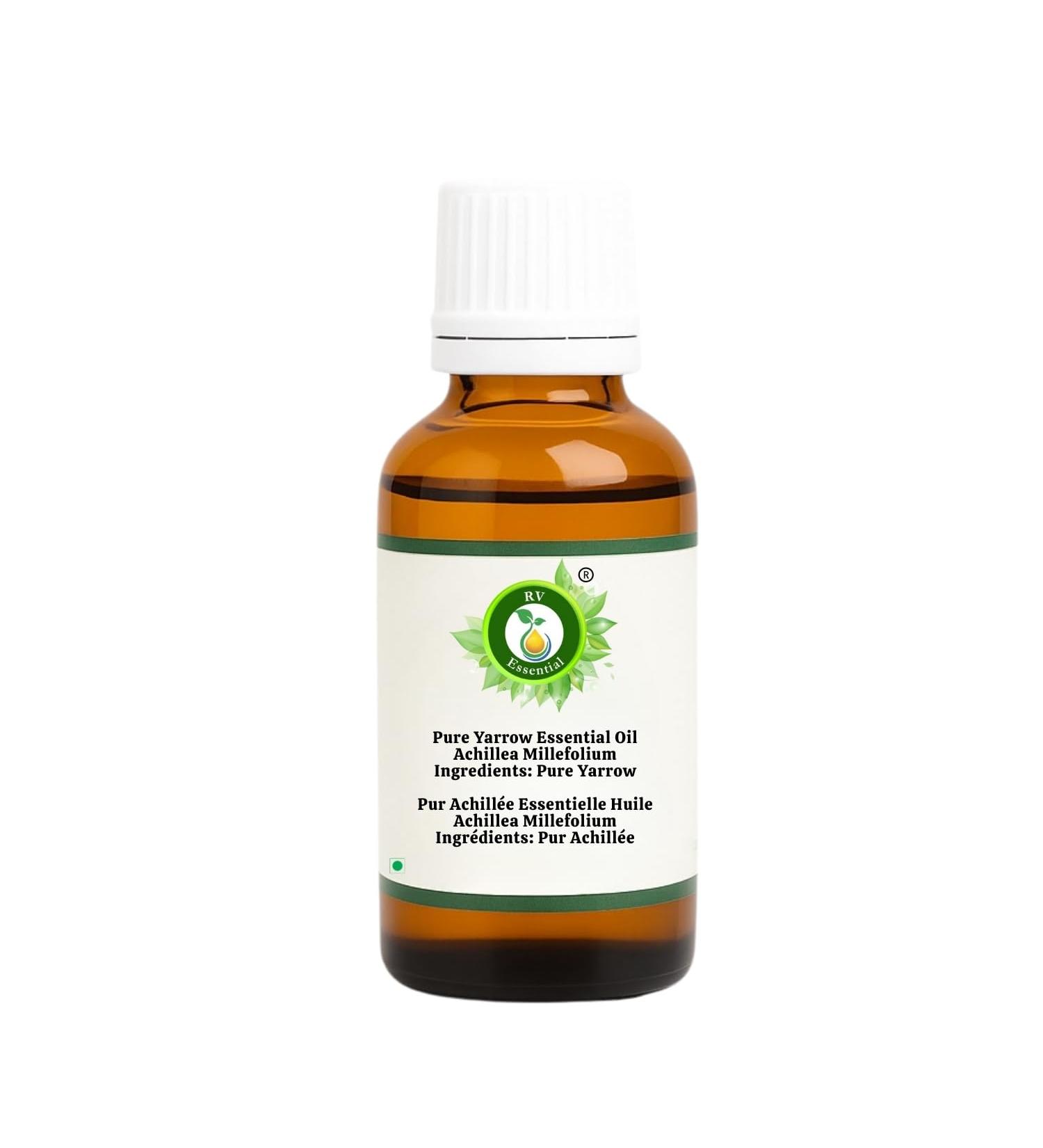 R V Essential Pure Yarrow Essential Oil 5ml (0.169oz)- Achillea Millefolium (100% Pure and Natural Therapeutic Grade) - Buy Online on GoSupps.com